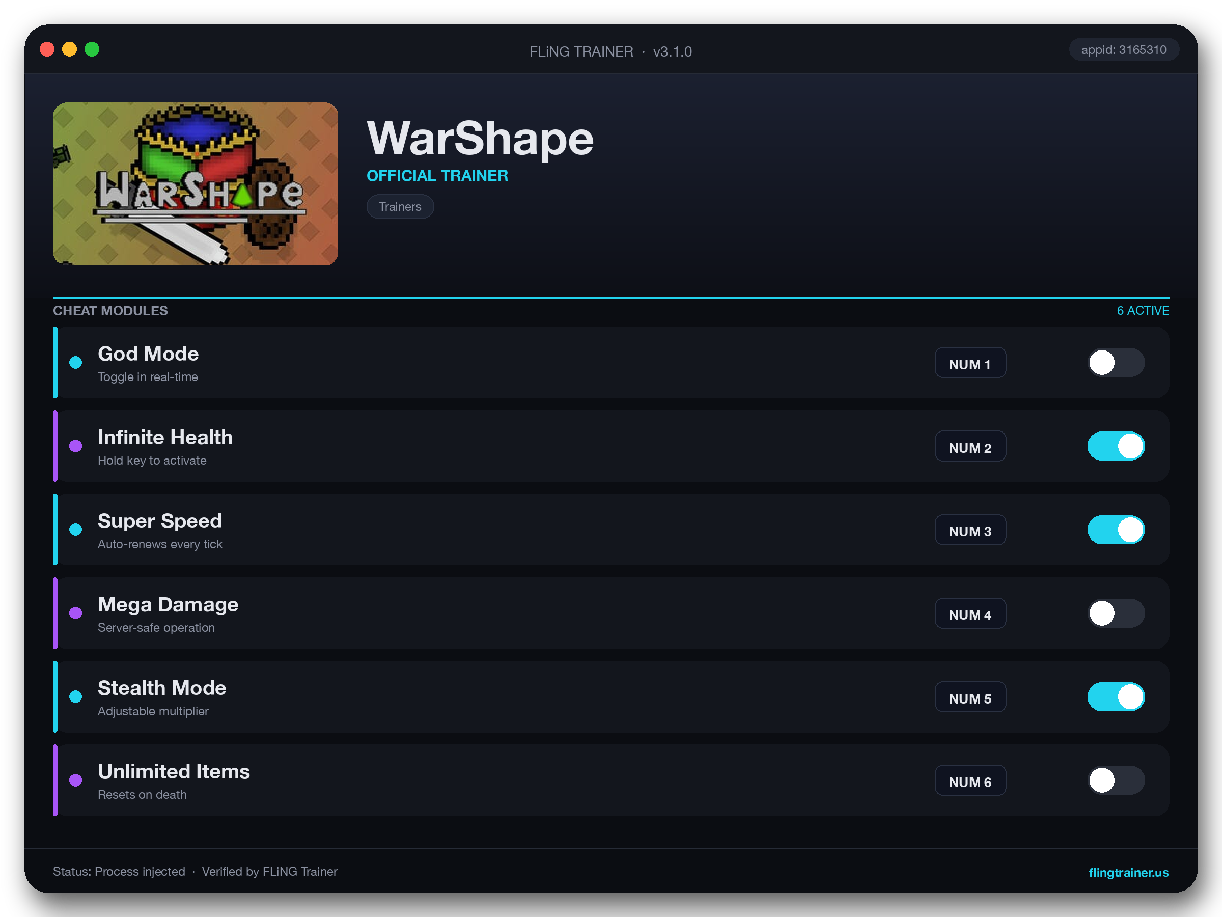 WarShape Trainer interface