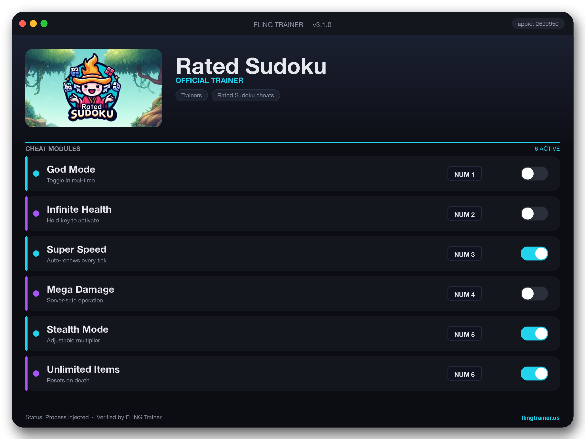 Rated Sudoku Trainer interface