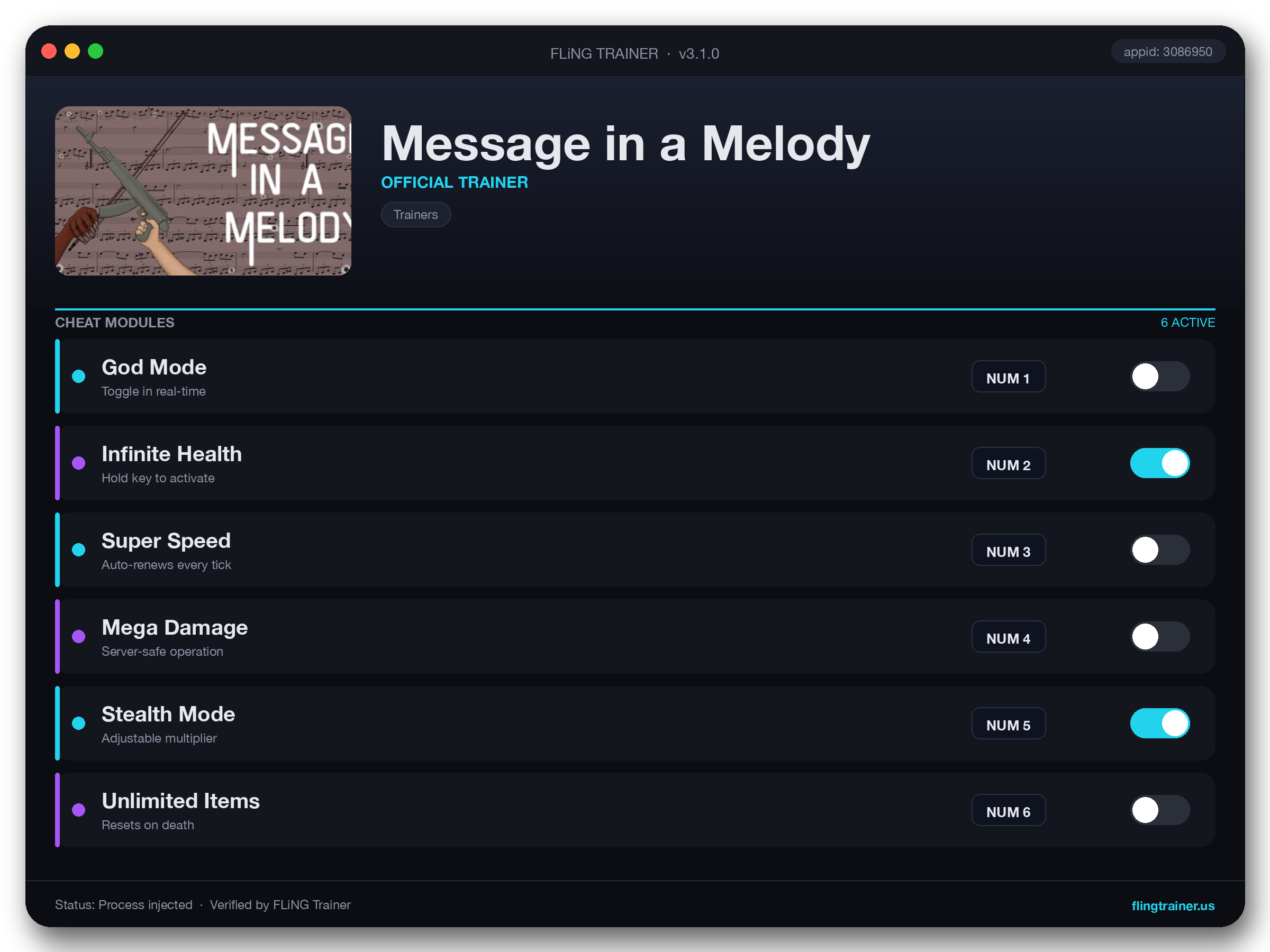 Message in a Melody Trainer interface