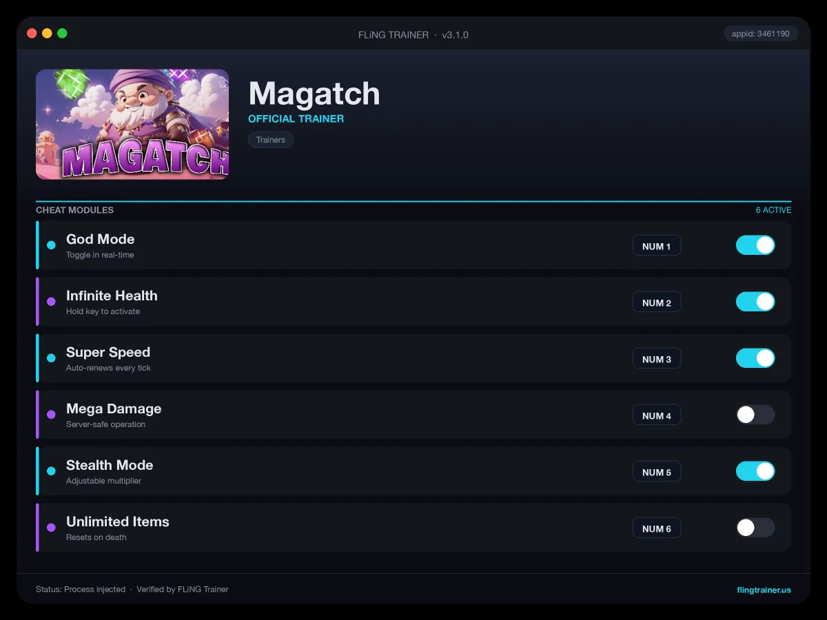 Magatch Trainer interface