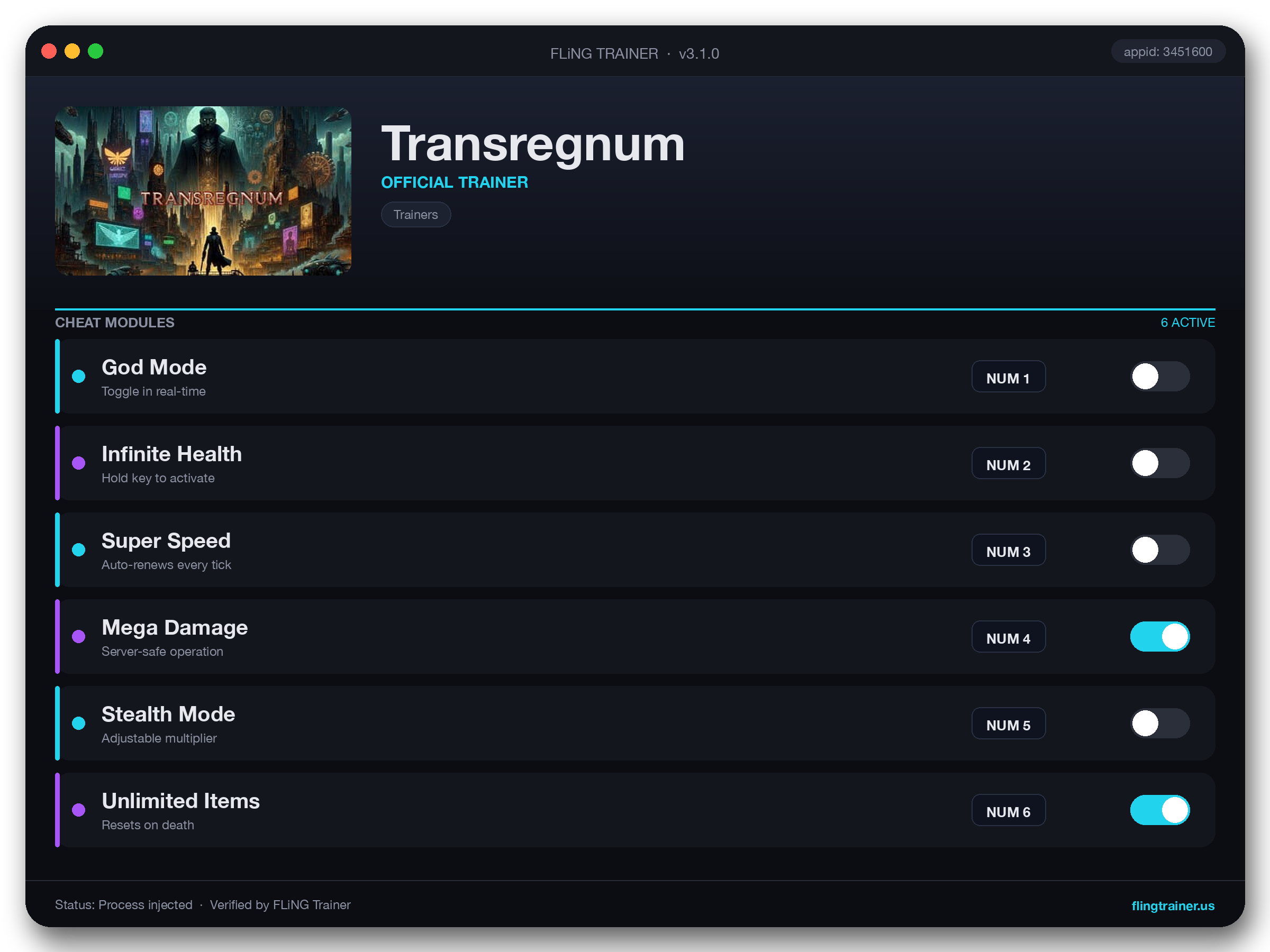 Transregnum Trainer interface