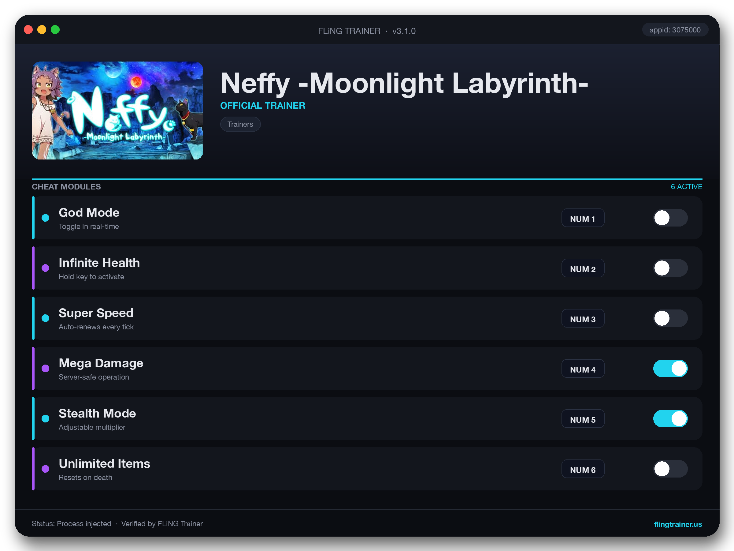 Neffy -Moonlight Labyrinth- Trainer interface
