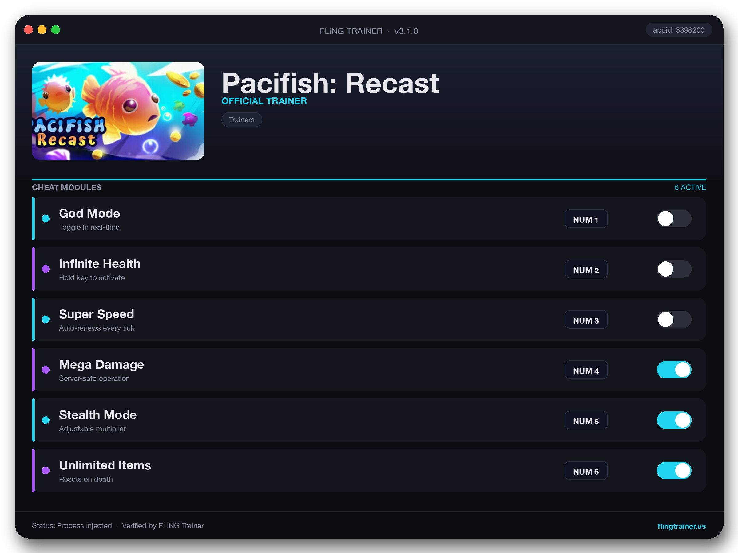 Pacifish: Recast Trainer interface