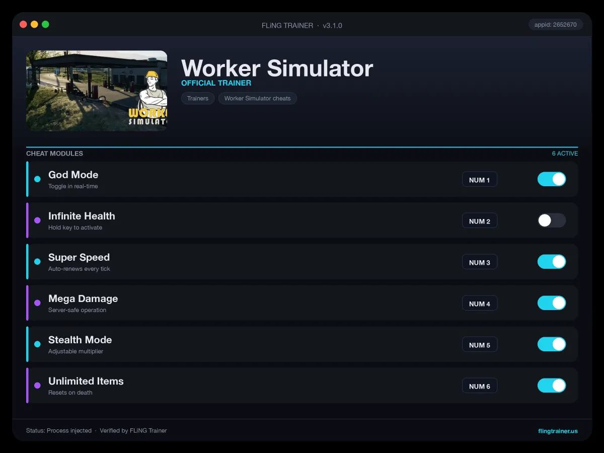 Worker Simulator Trainer interface