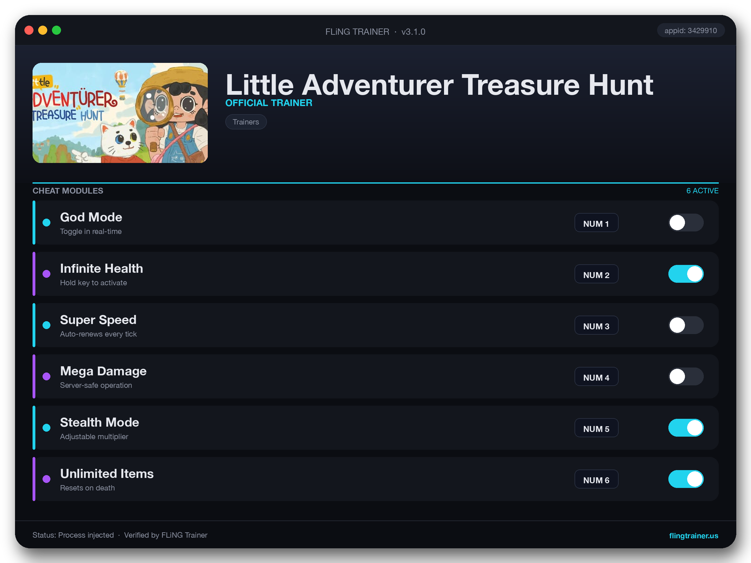 Little Adventurer Treasure Hunt Trainer interface