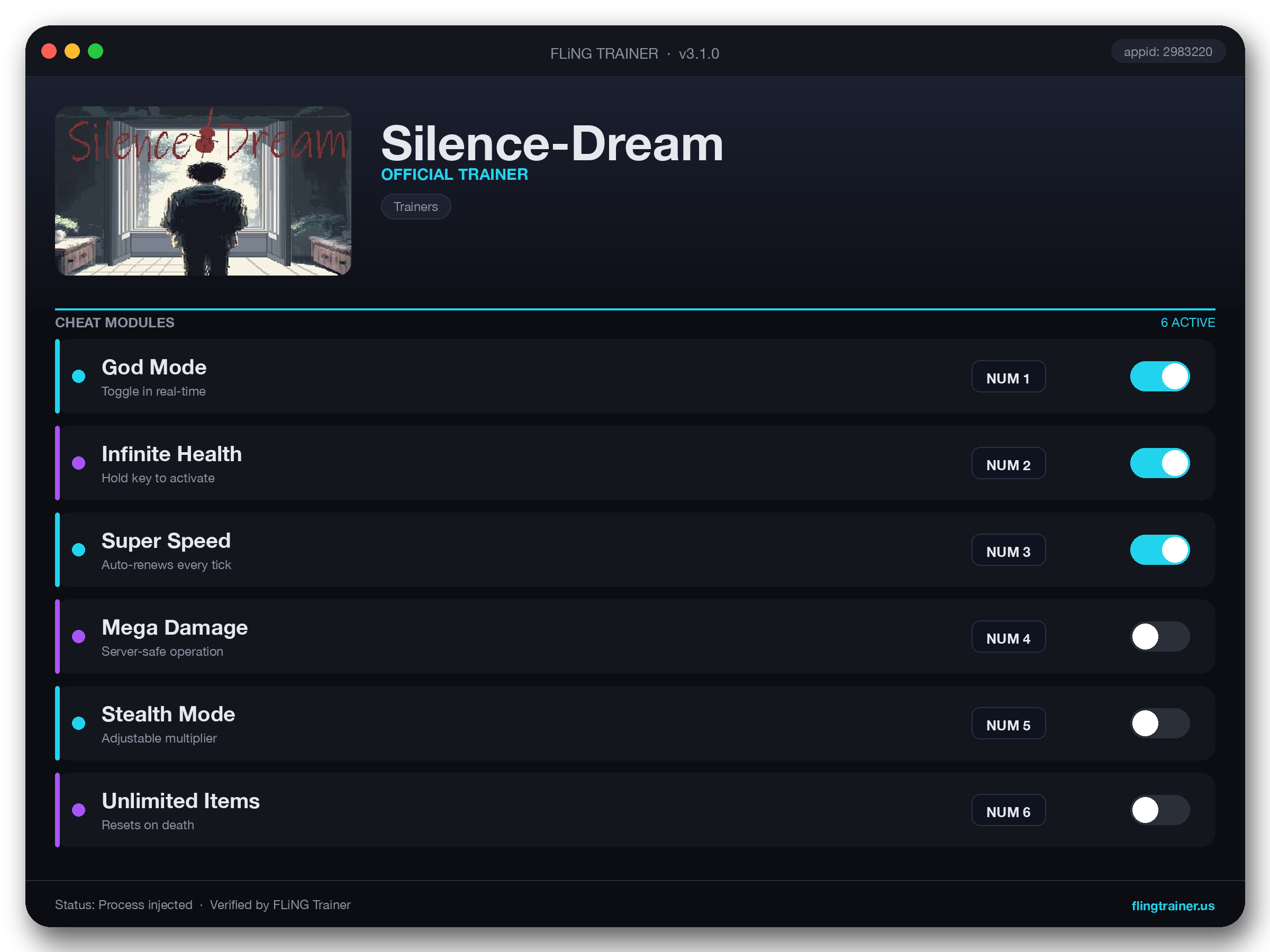 Silence-Dream Trainer interface