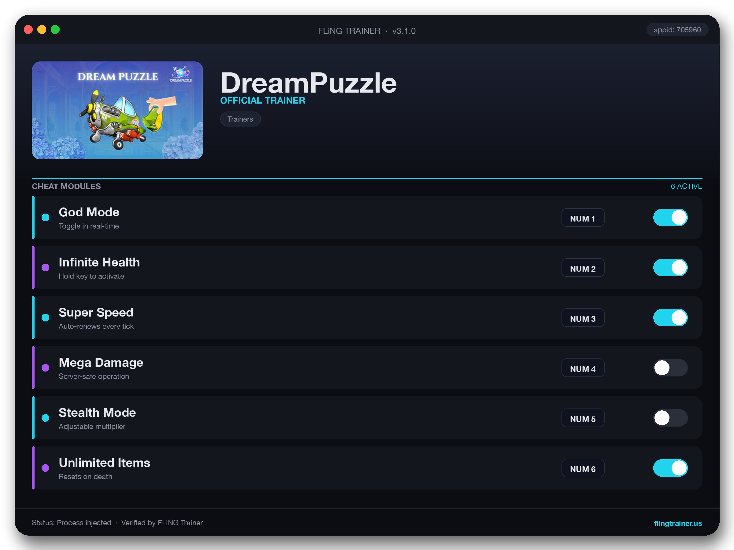 DreamPuzzle Trainer interface