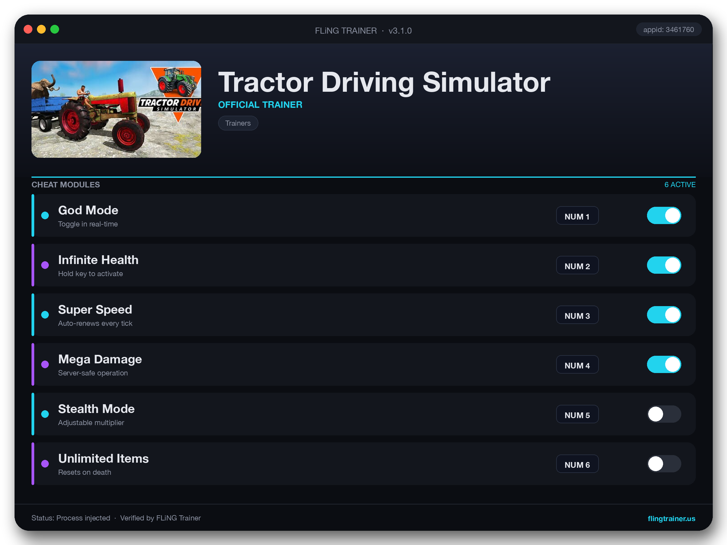Tractor Driving Simulator Trainer interface