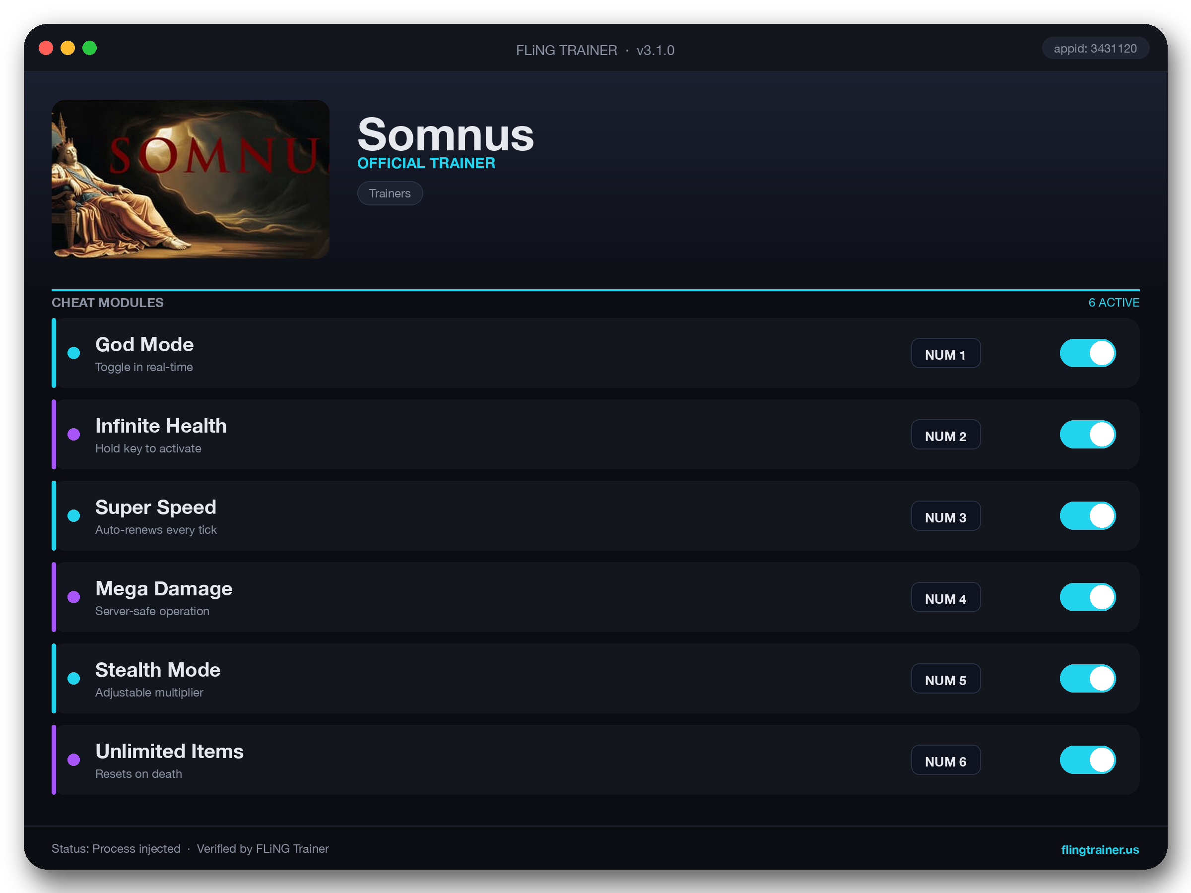 Somnus Trainer interface