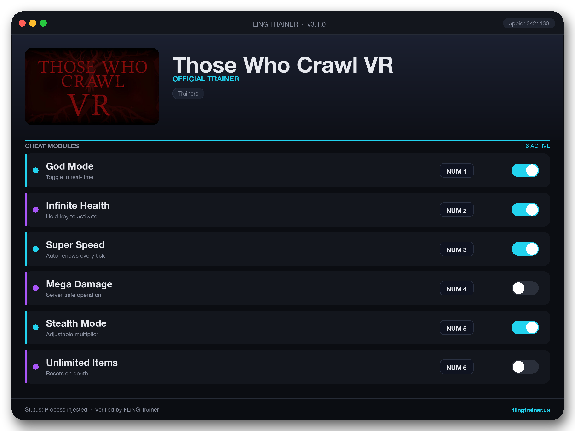Those Who Crawl VR Trainer interface
