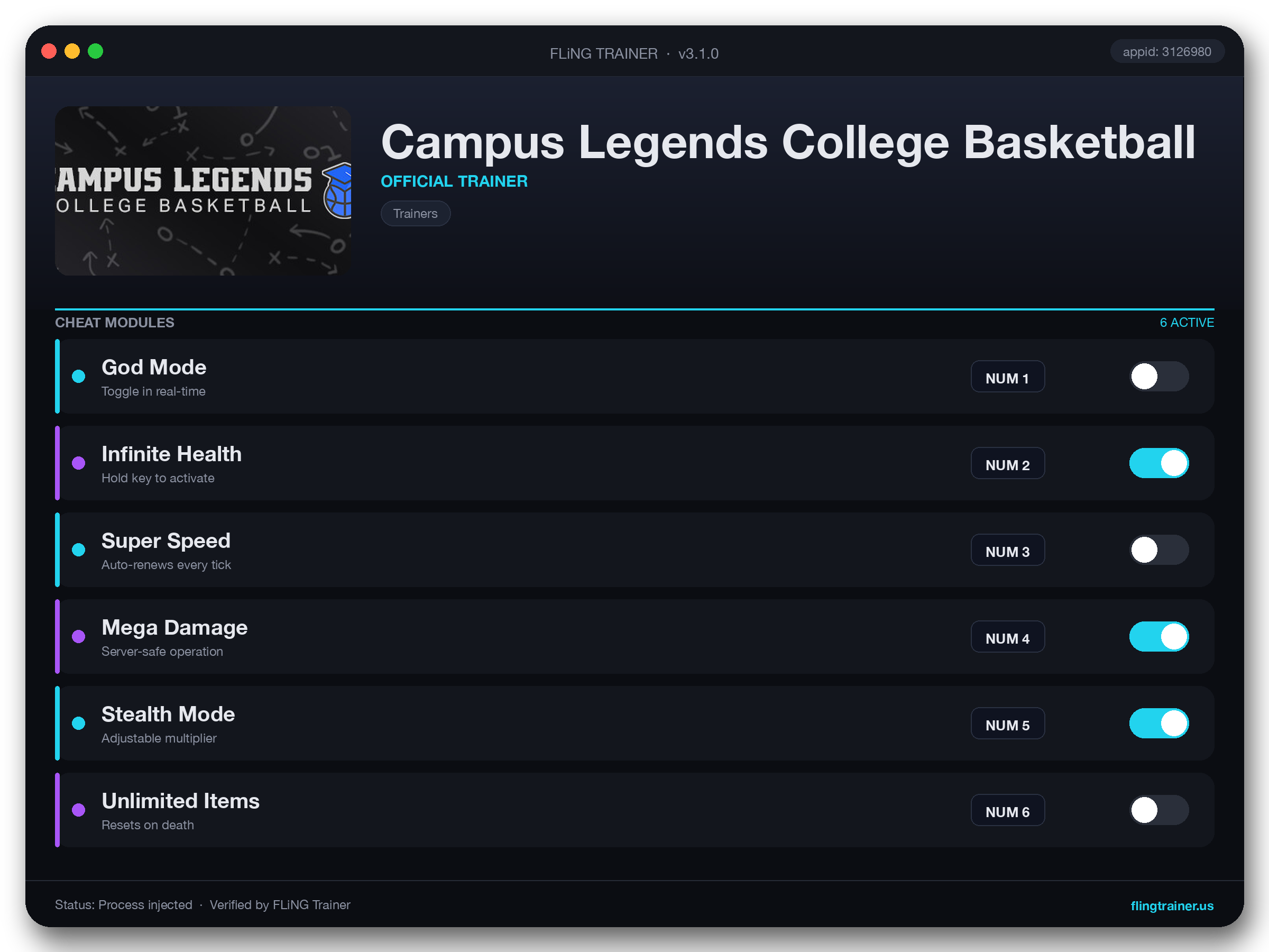Campus Legends College Basketball Trainer interface