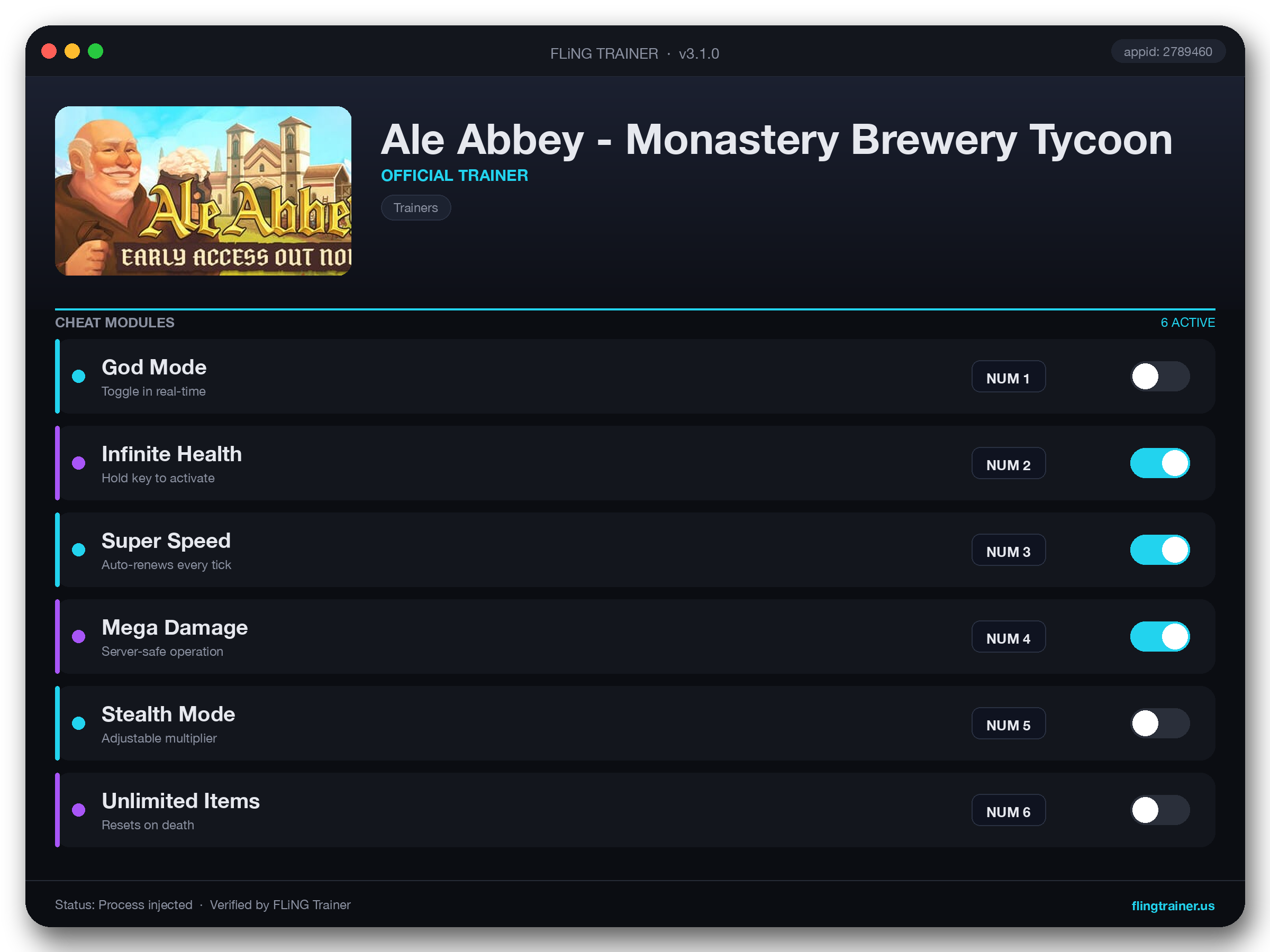 Ale Abbey - Monastery Brewery Tycoon Trainer interface