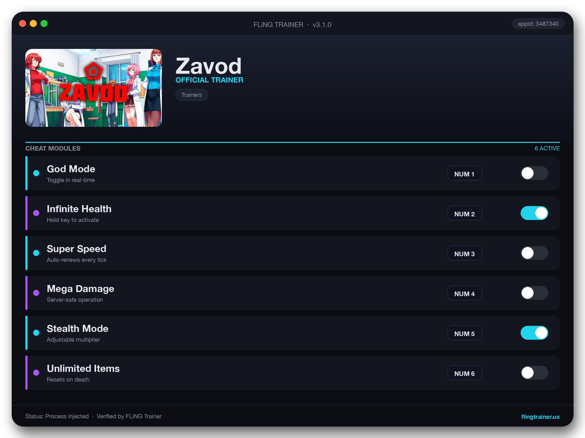 Zavod Trainer interface