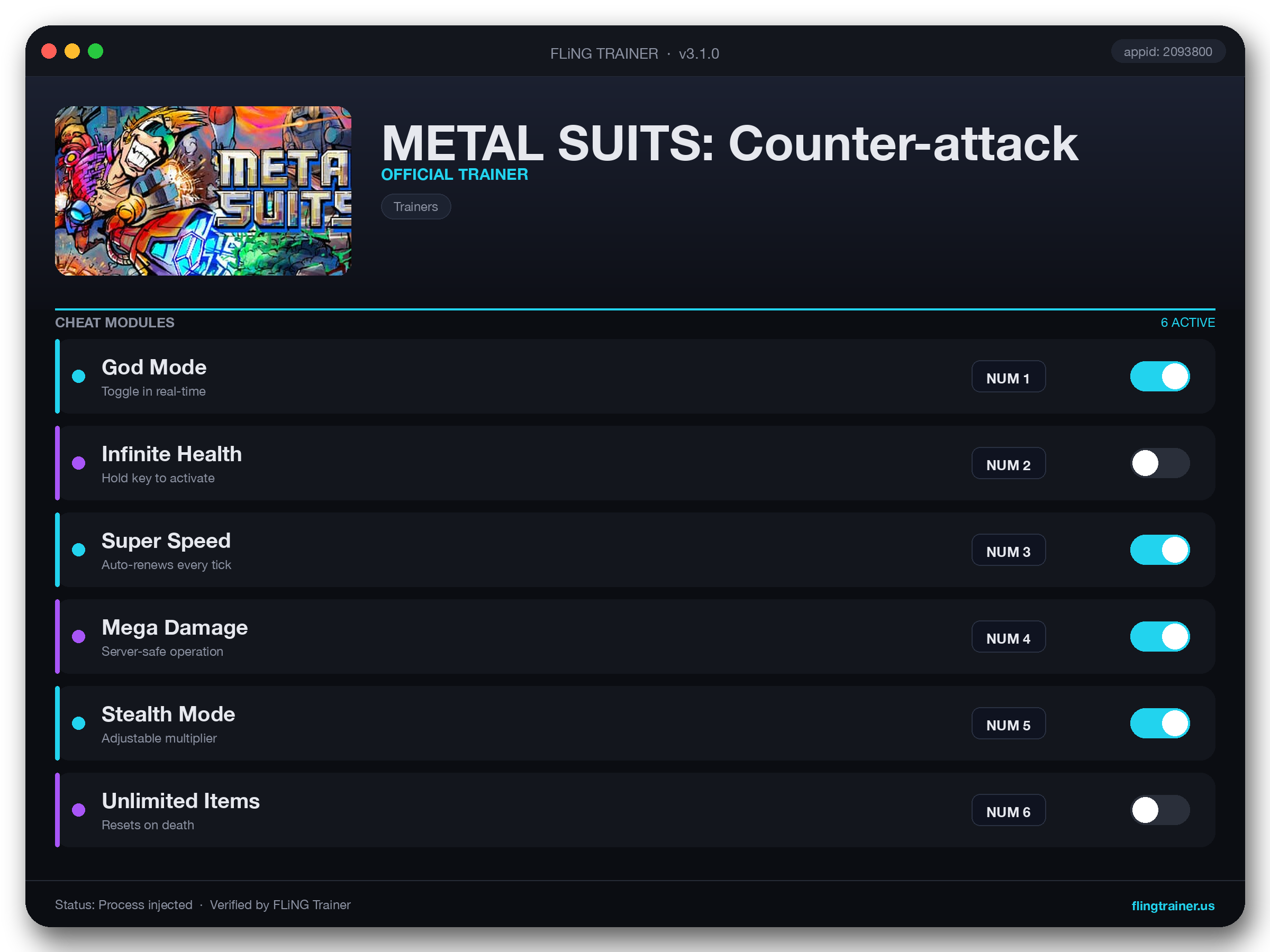 METAL SUITS: Counter-attack Trainer interface