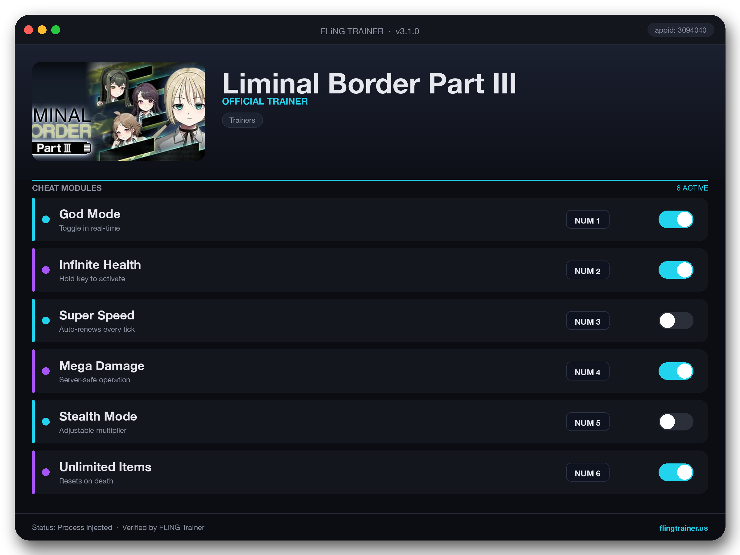 Liminal Border Part III Trainer interface