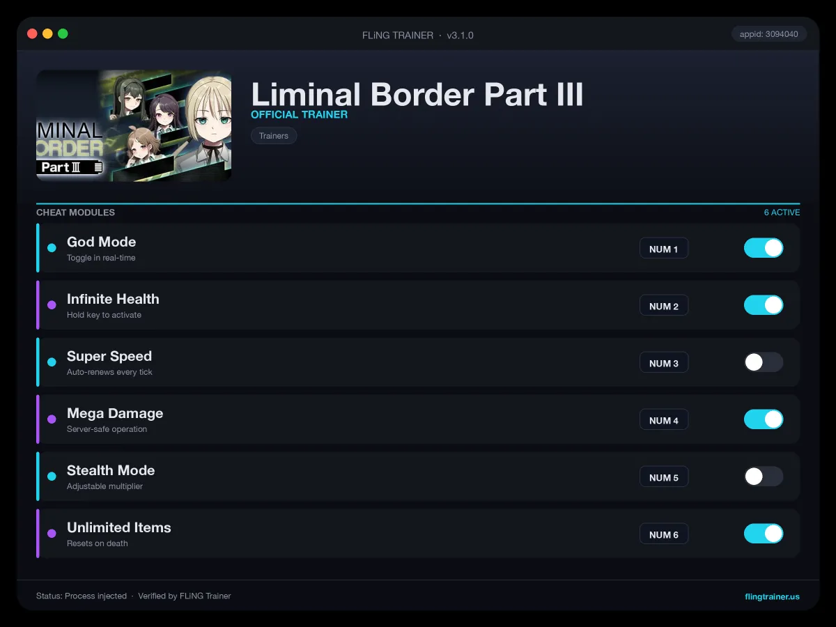 Liminal Border Part III Trainer interface