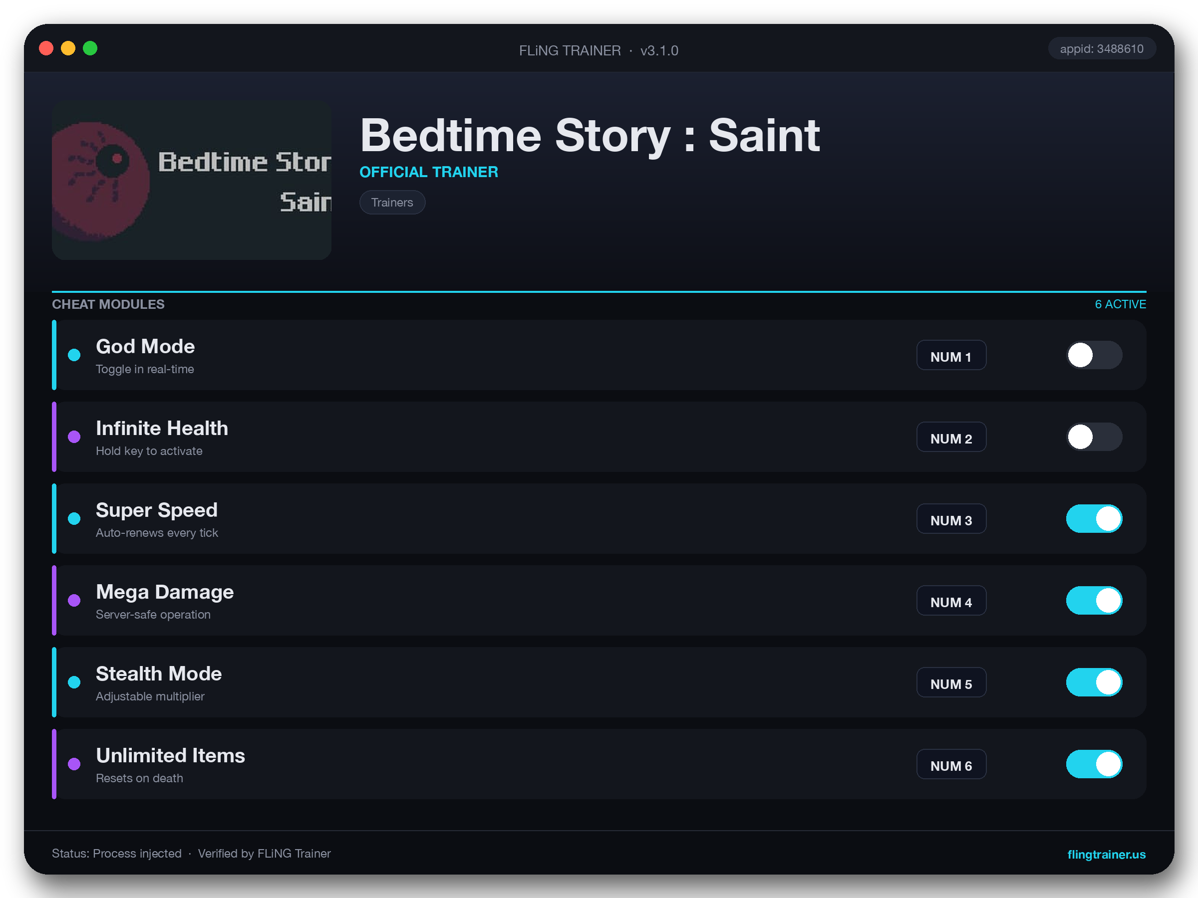 Bedtime Story : Saint Trainer interface