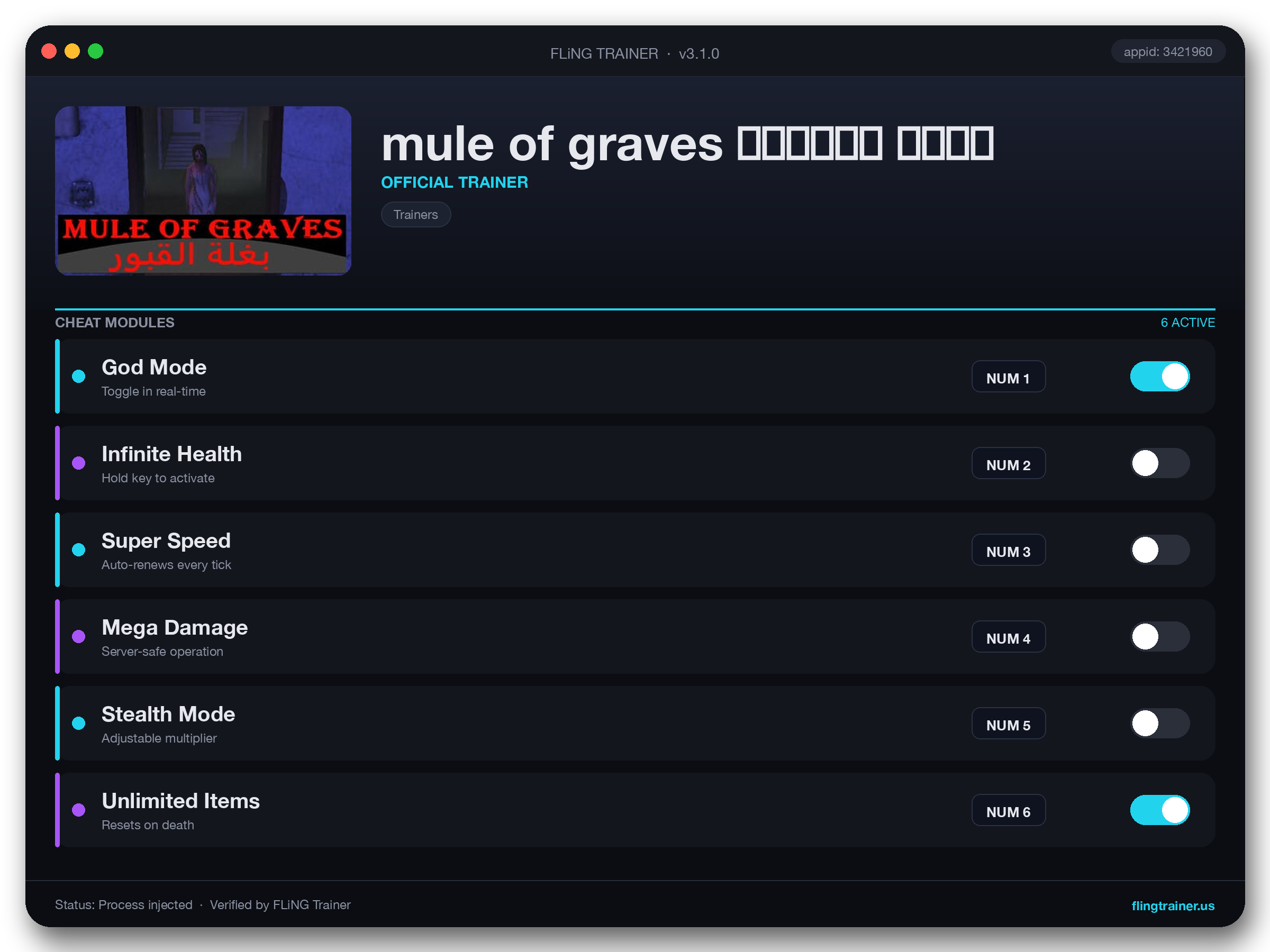 mule of graves بغلة القبور Trainer interface