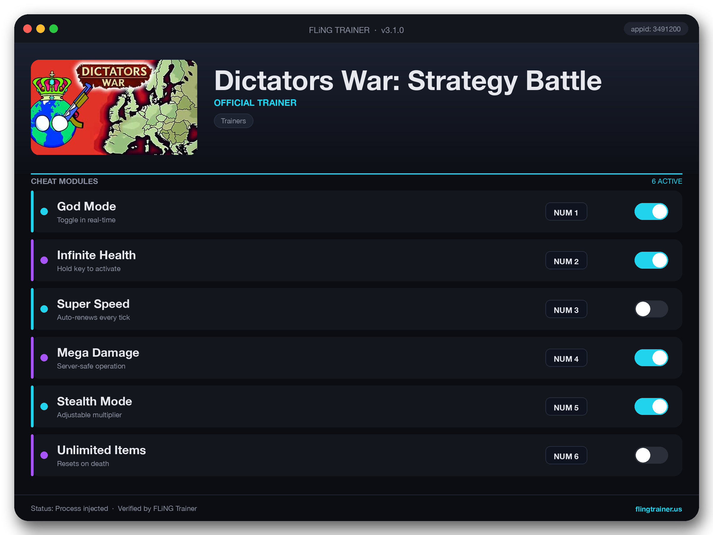 Dictators War: Strategy Battle Trainer interface