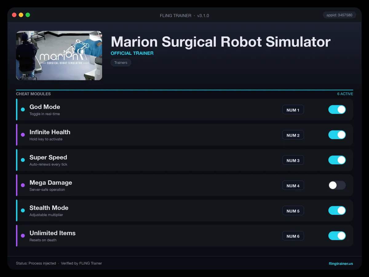 Marion Surgical Robot Simulator Trainer interface