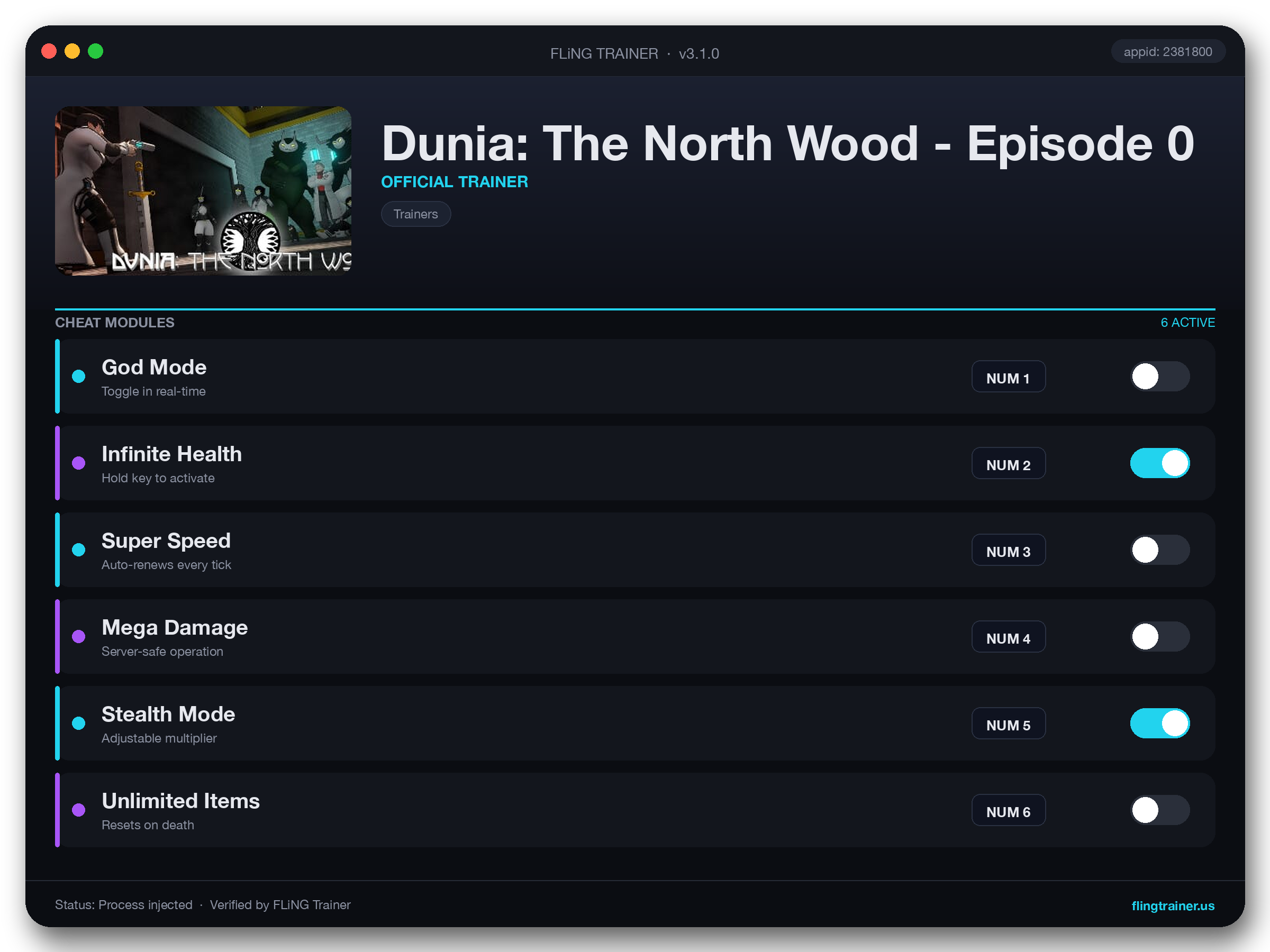 Dunia: The North Wood - Episode 0 Trainer interface