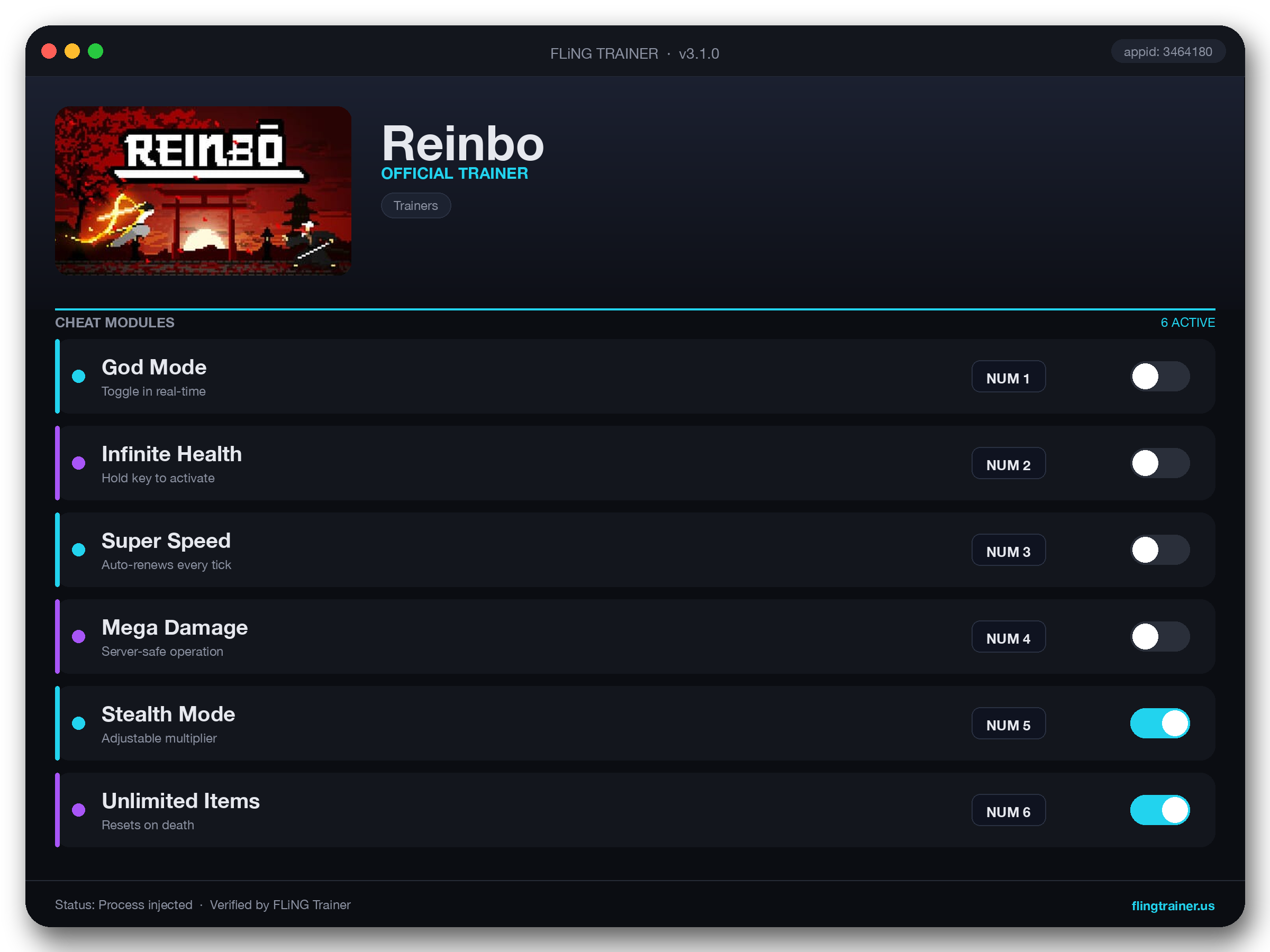 Reinbo Trainer interface
