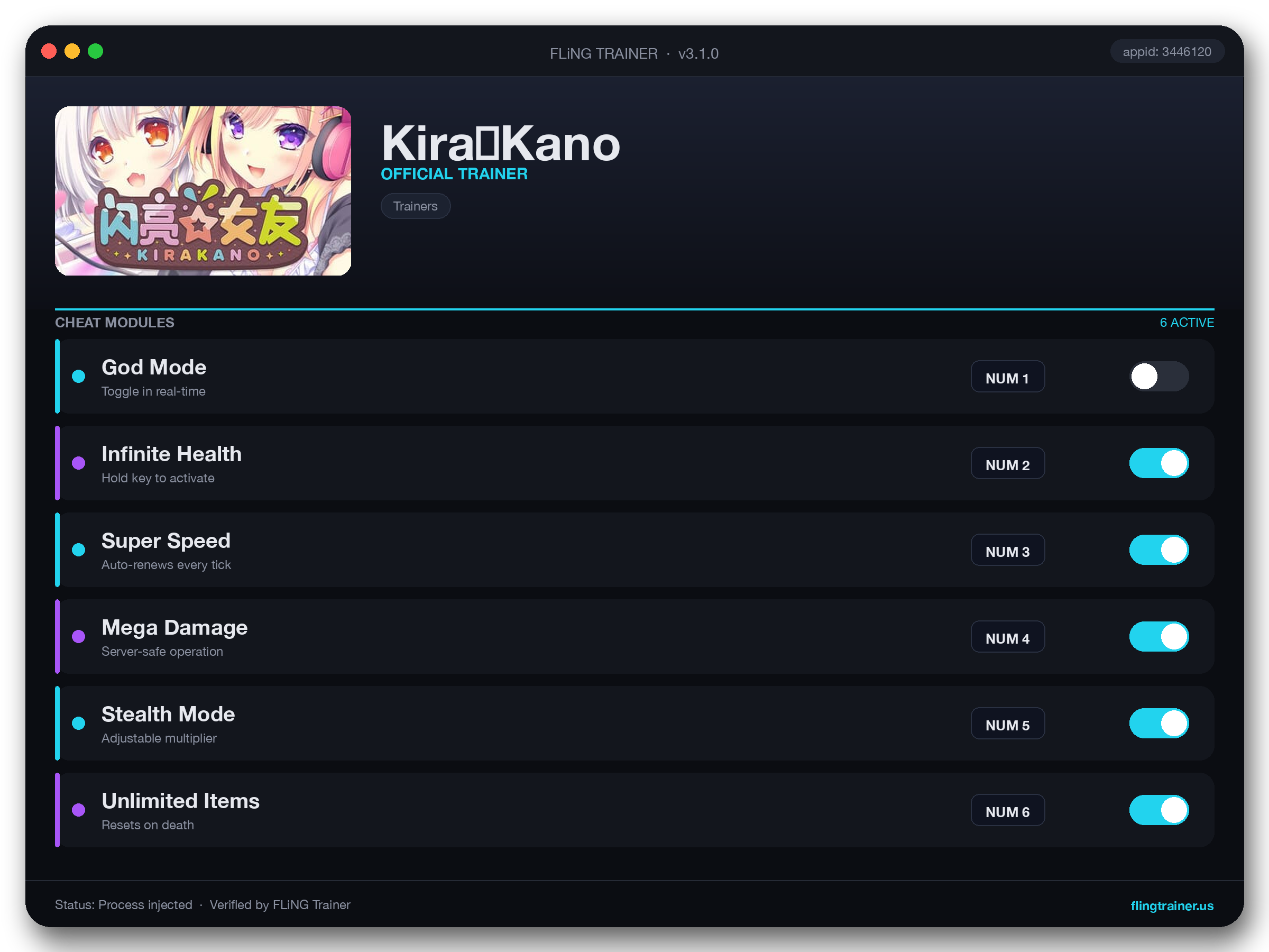Kira☆Kano Trainer interface