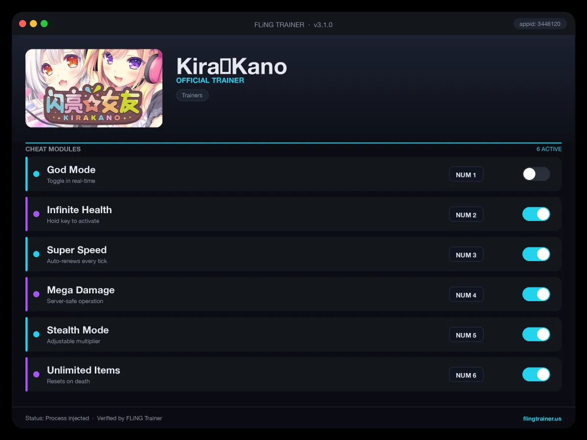 Kira☆Kano Trainer interface