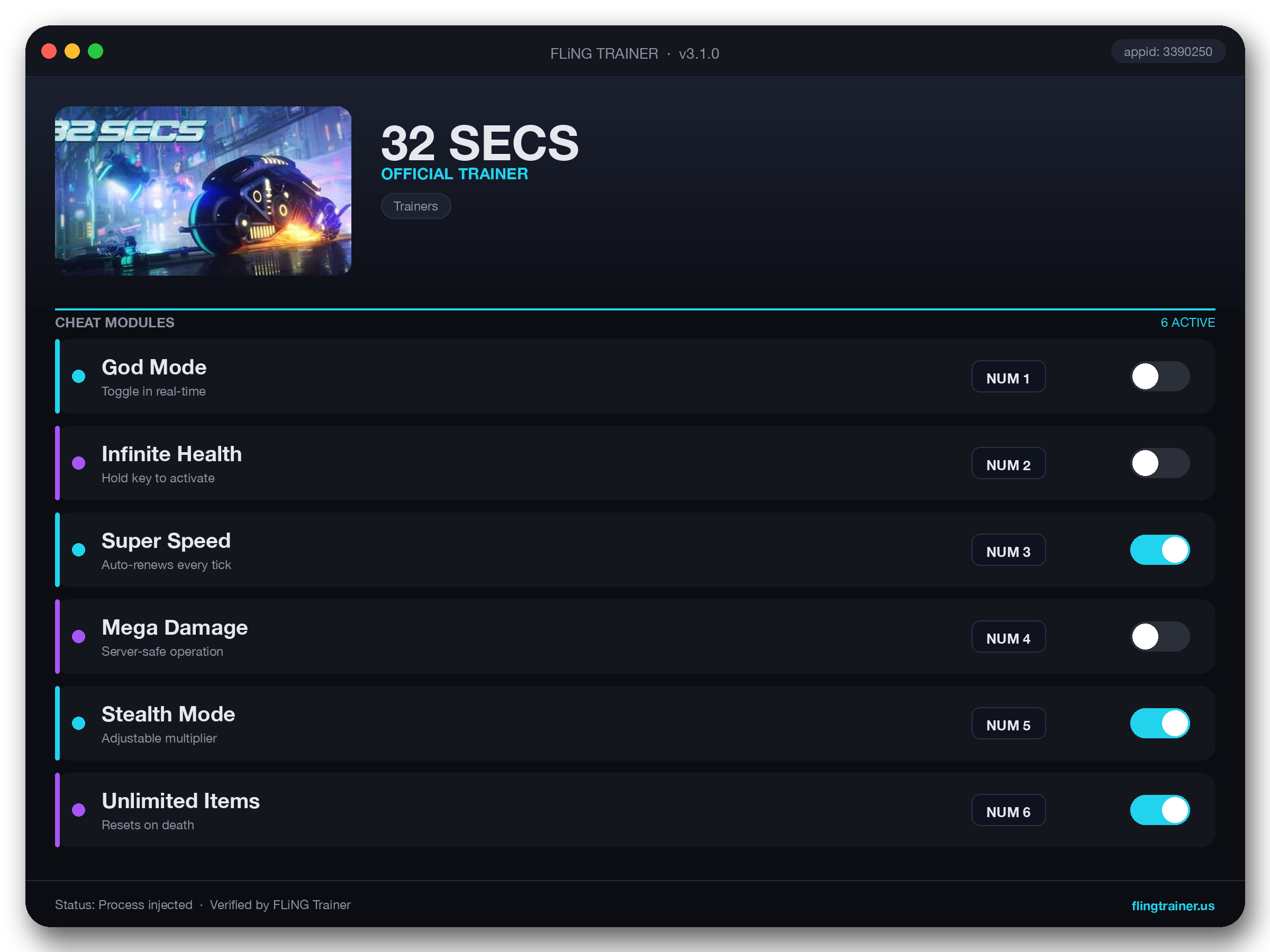32 SECS Trainer interface