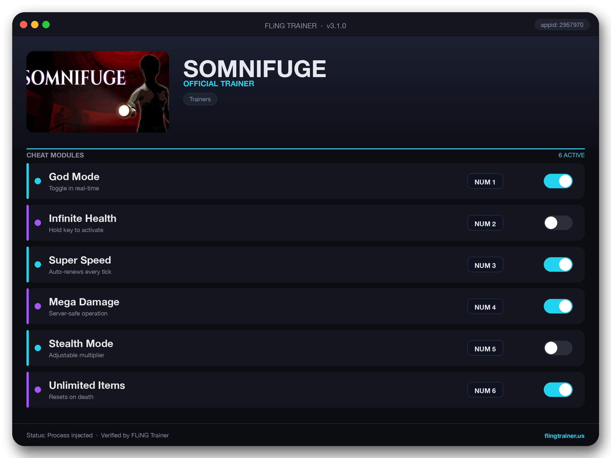 SOMNIFUGE Trainer interface