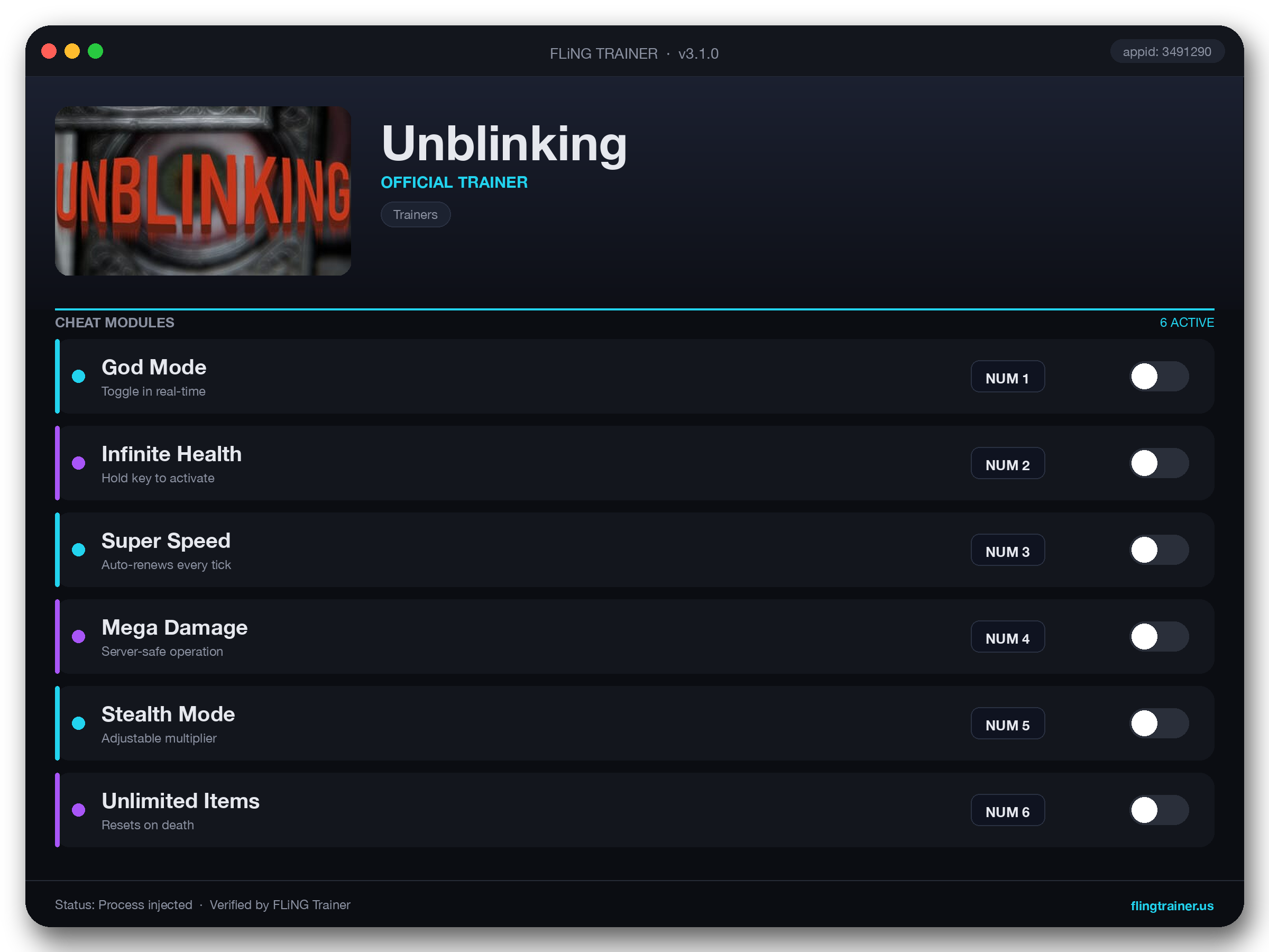Unblinking Trainer interface