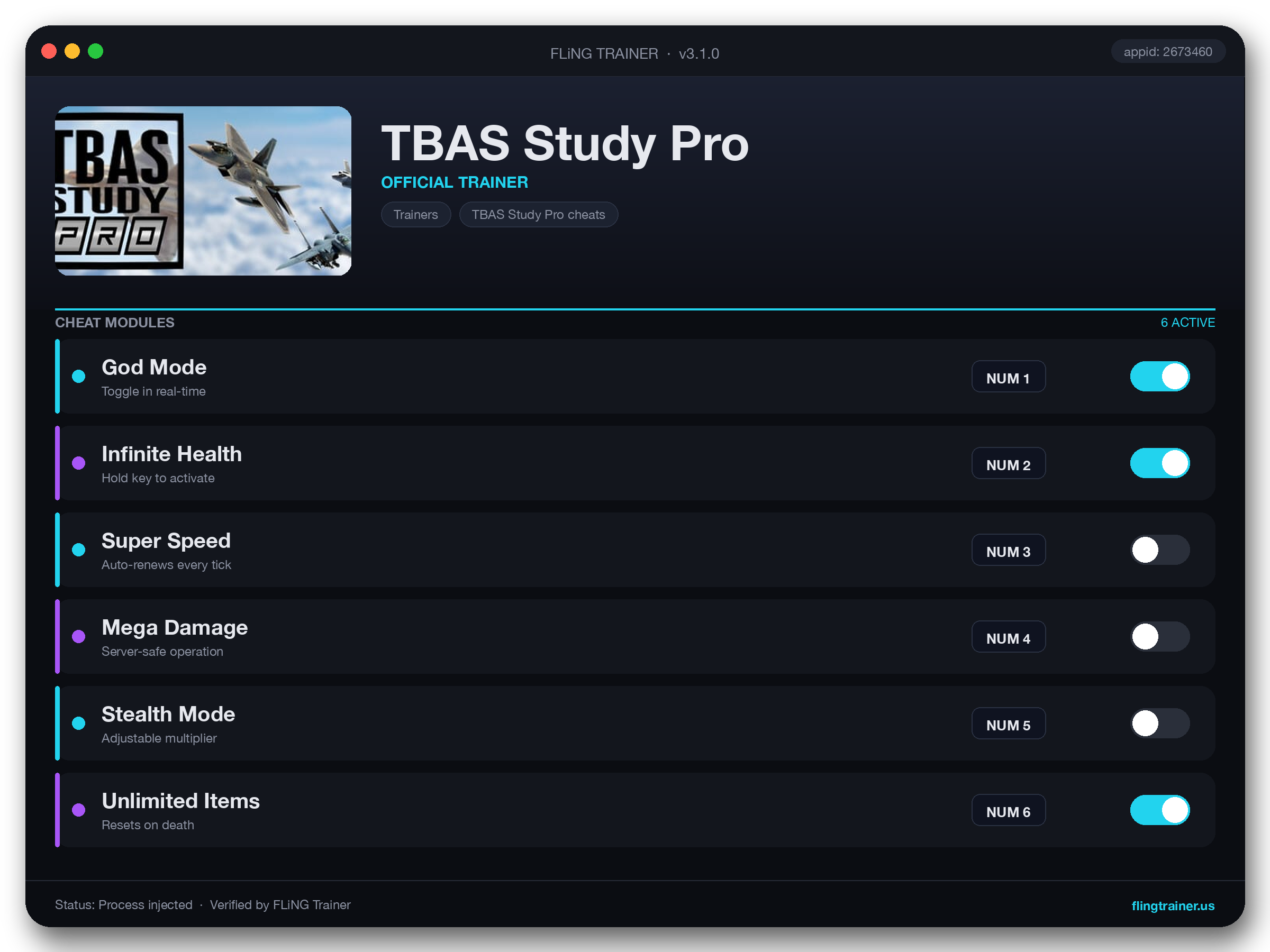 TBAS Study Pro Trainer interface