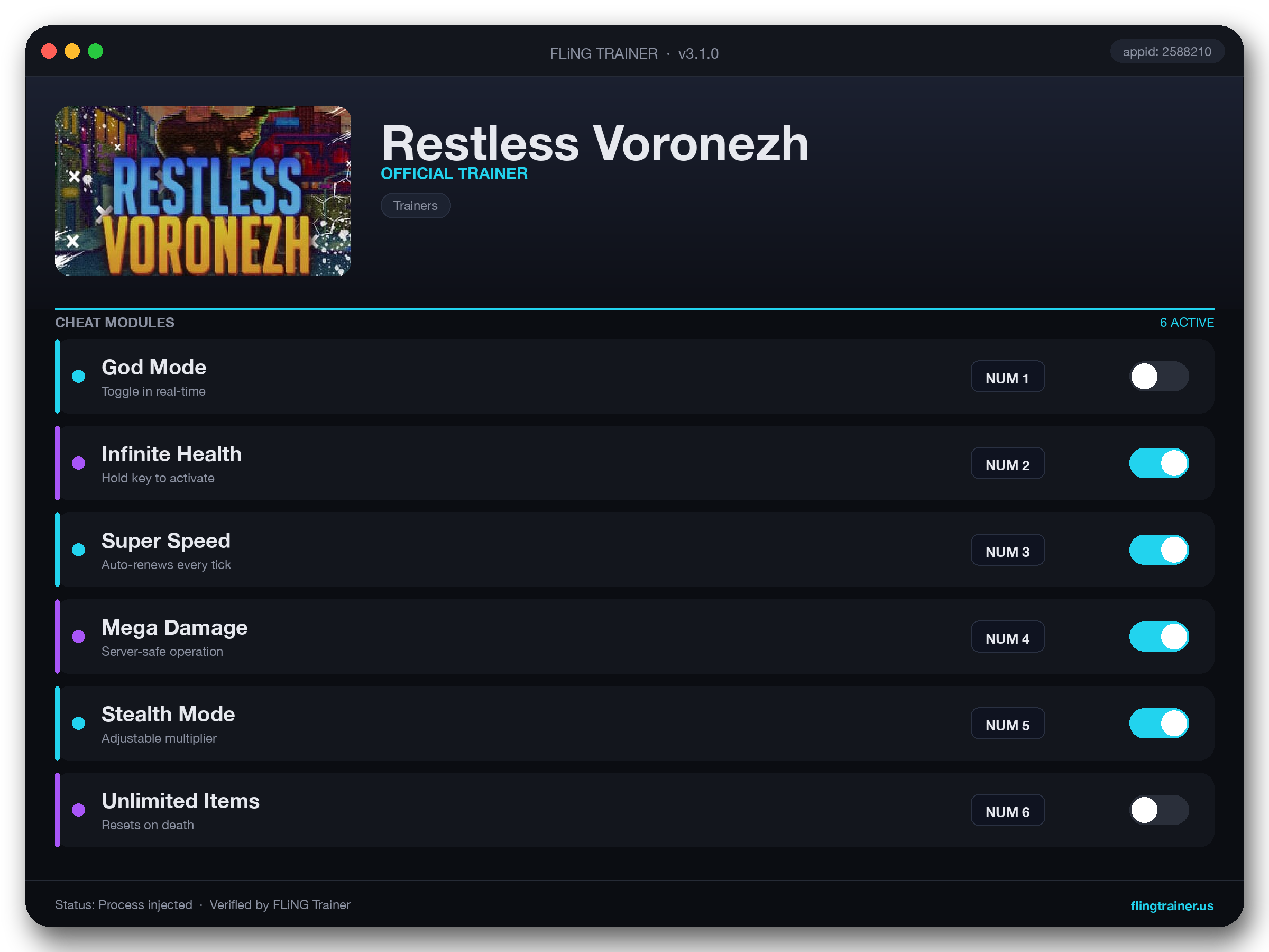 Restless Voronezh Trainer interface