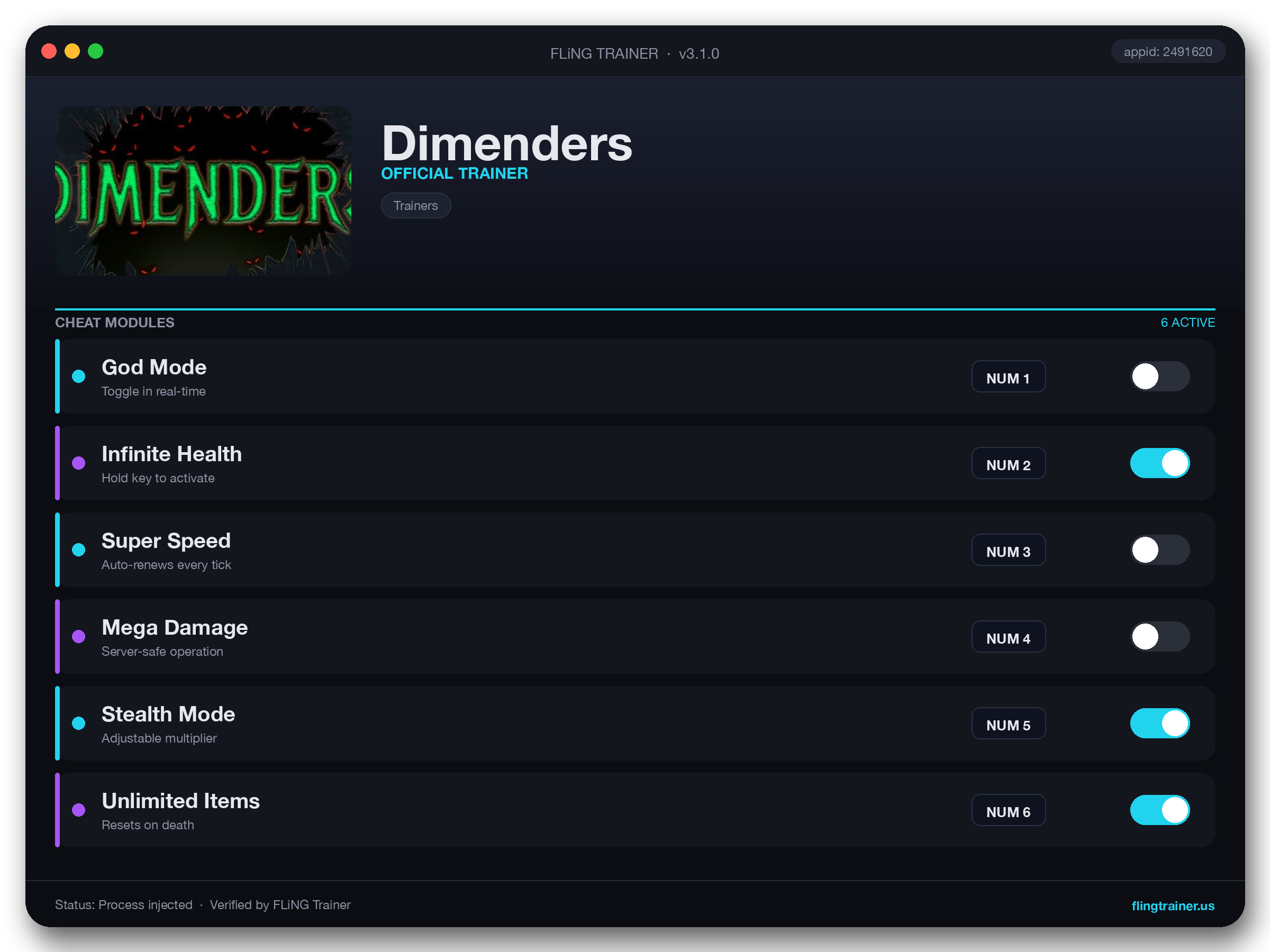 Dimenders Trainer interface