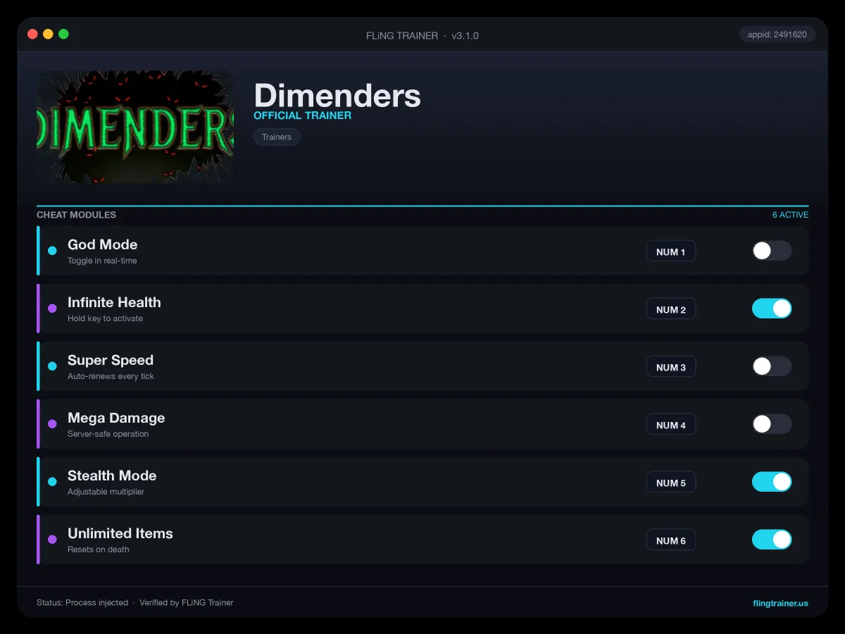 Dimenders Trainer interface