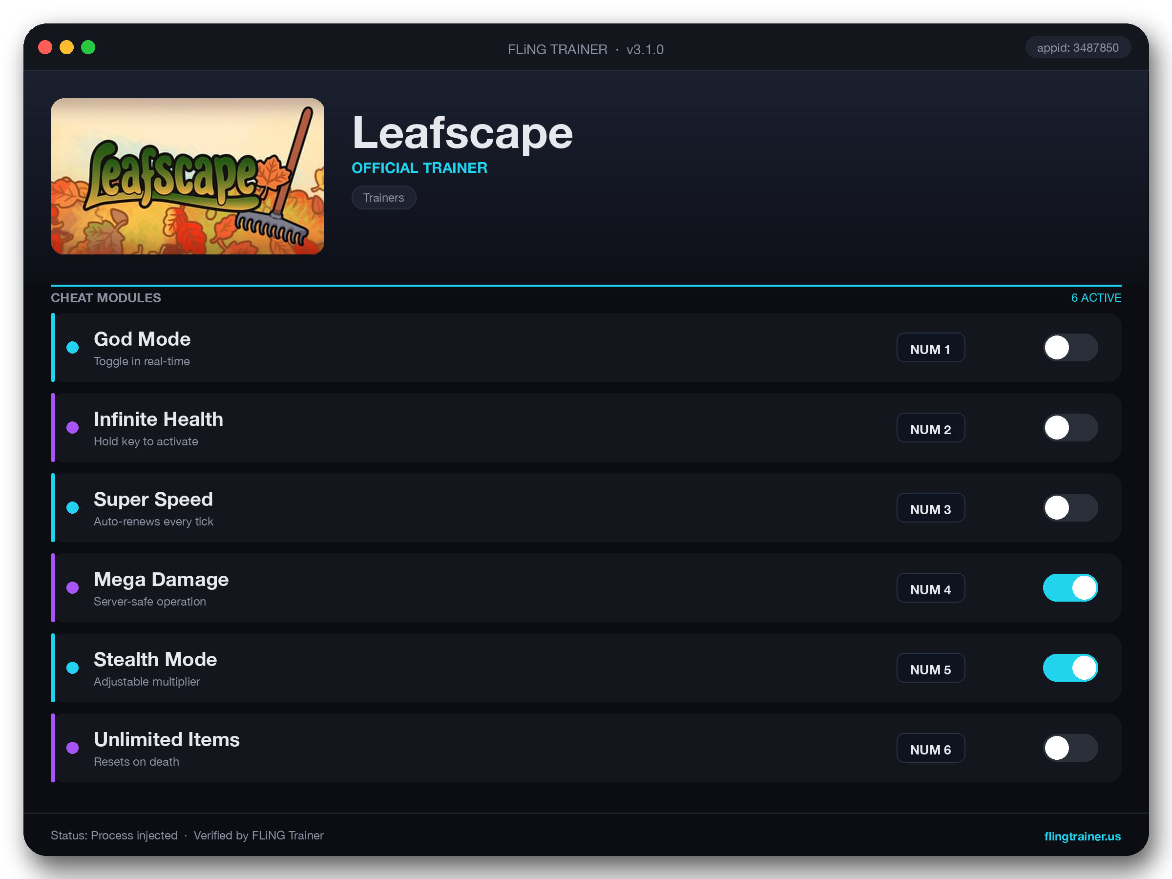 Leafscape Trainer interface
