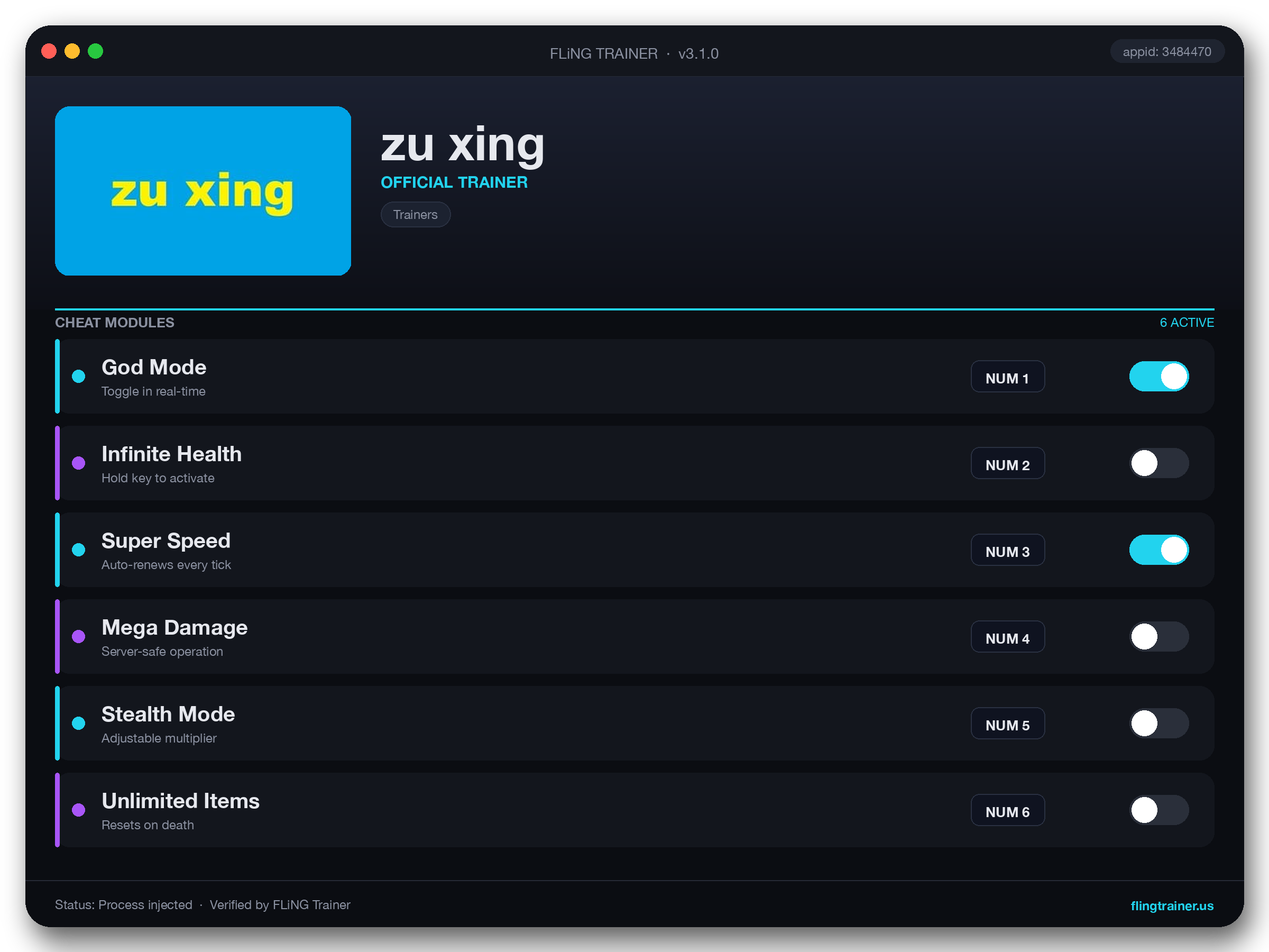 zu xing Trainer interface