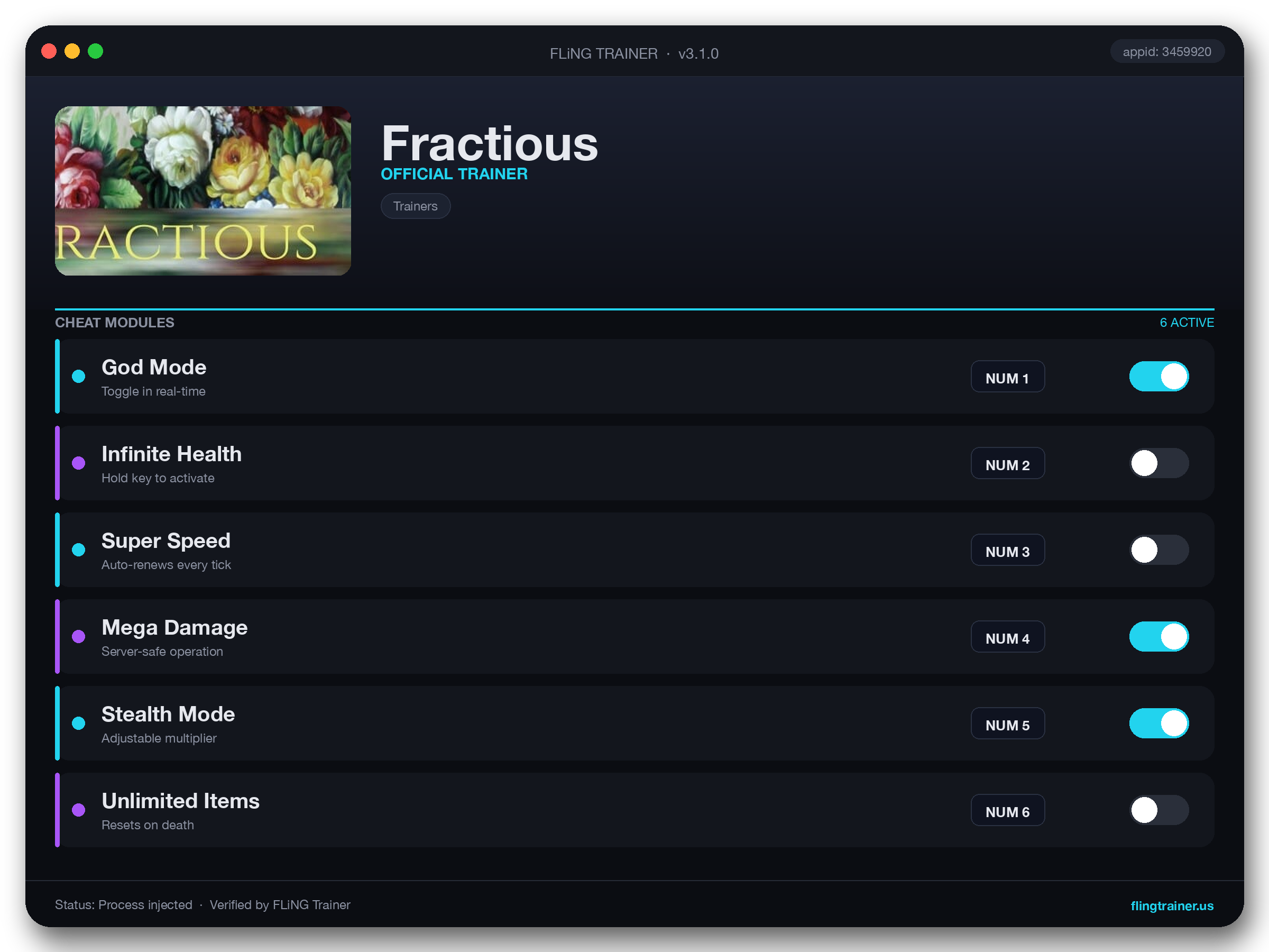 Fractious Trainer interface