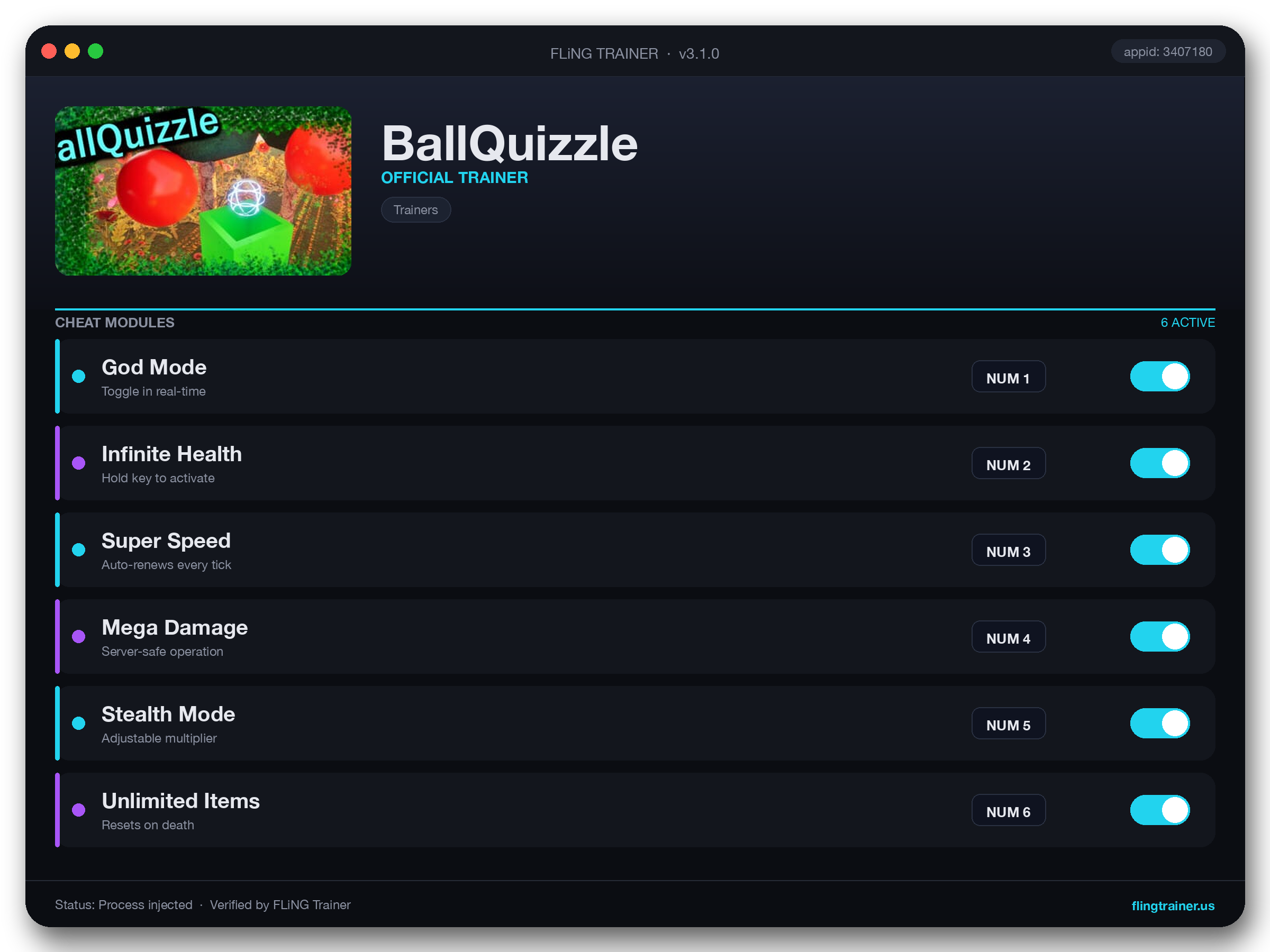 BallQuizzle Trainer interface