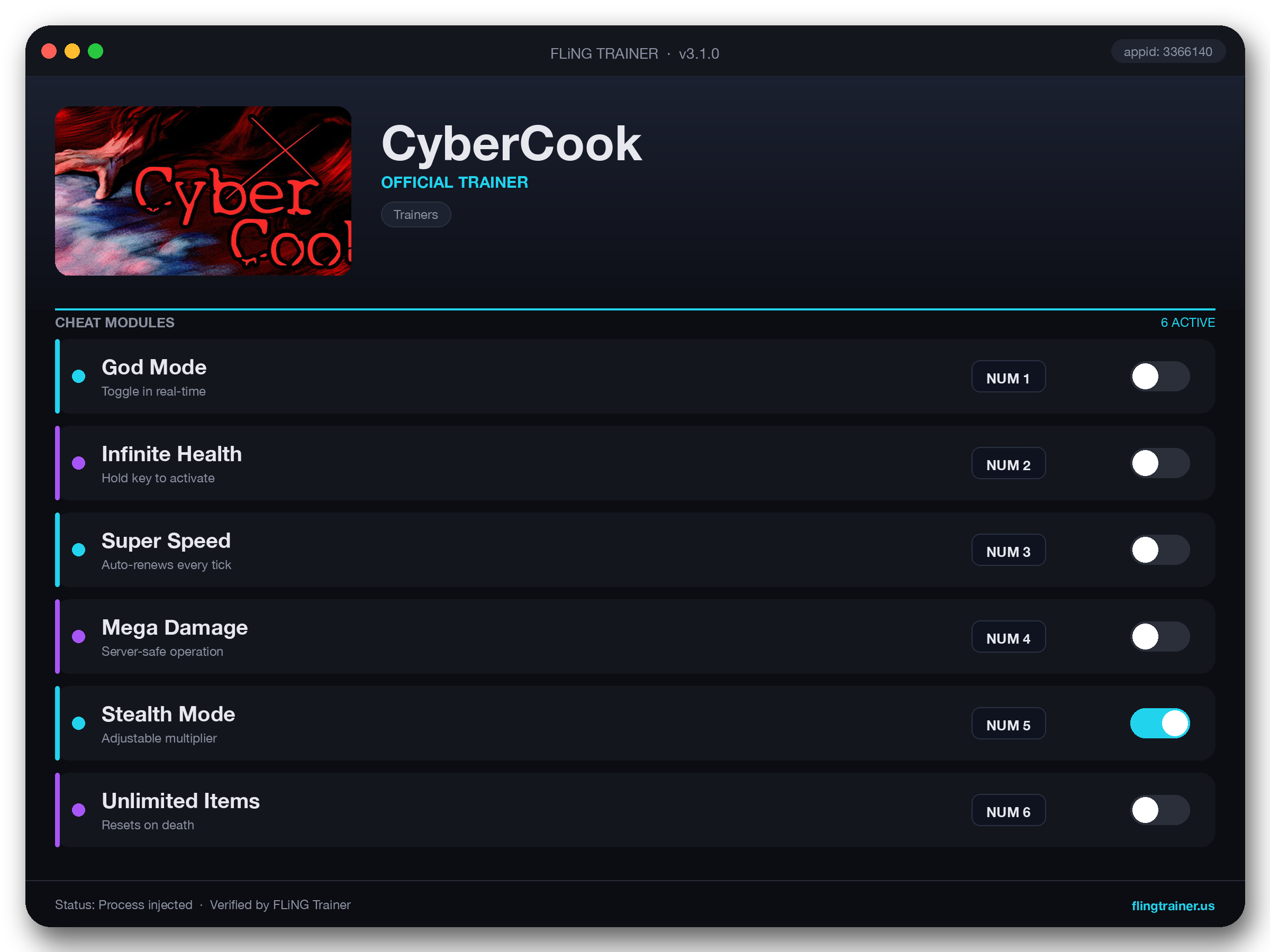 CyberCook Trainer interface