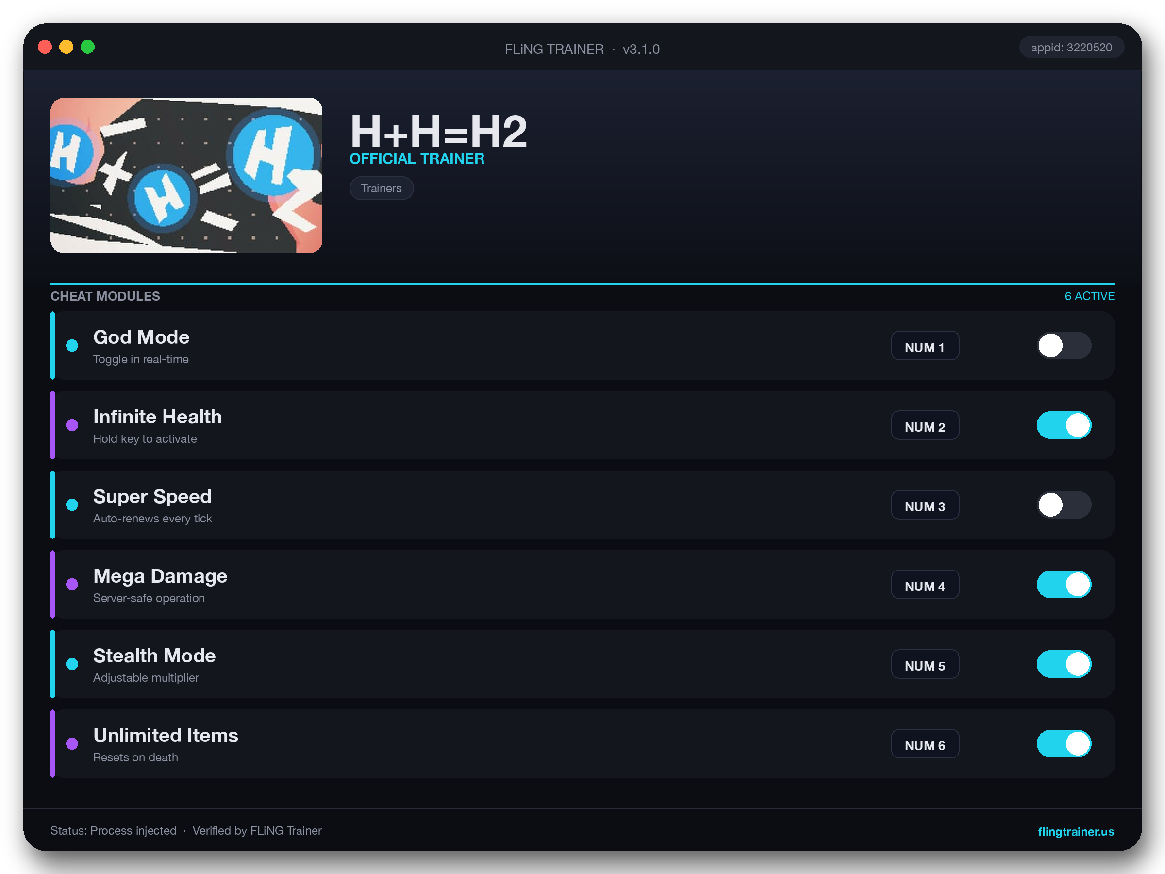 H+H=H2 Trainer interface