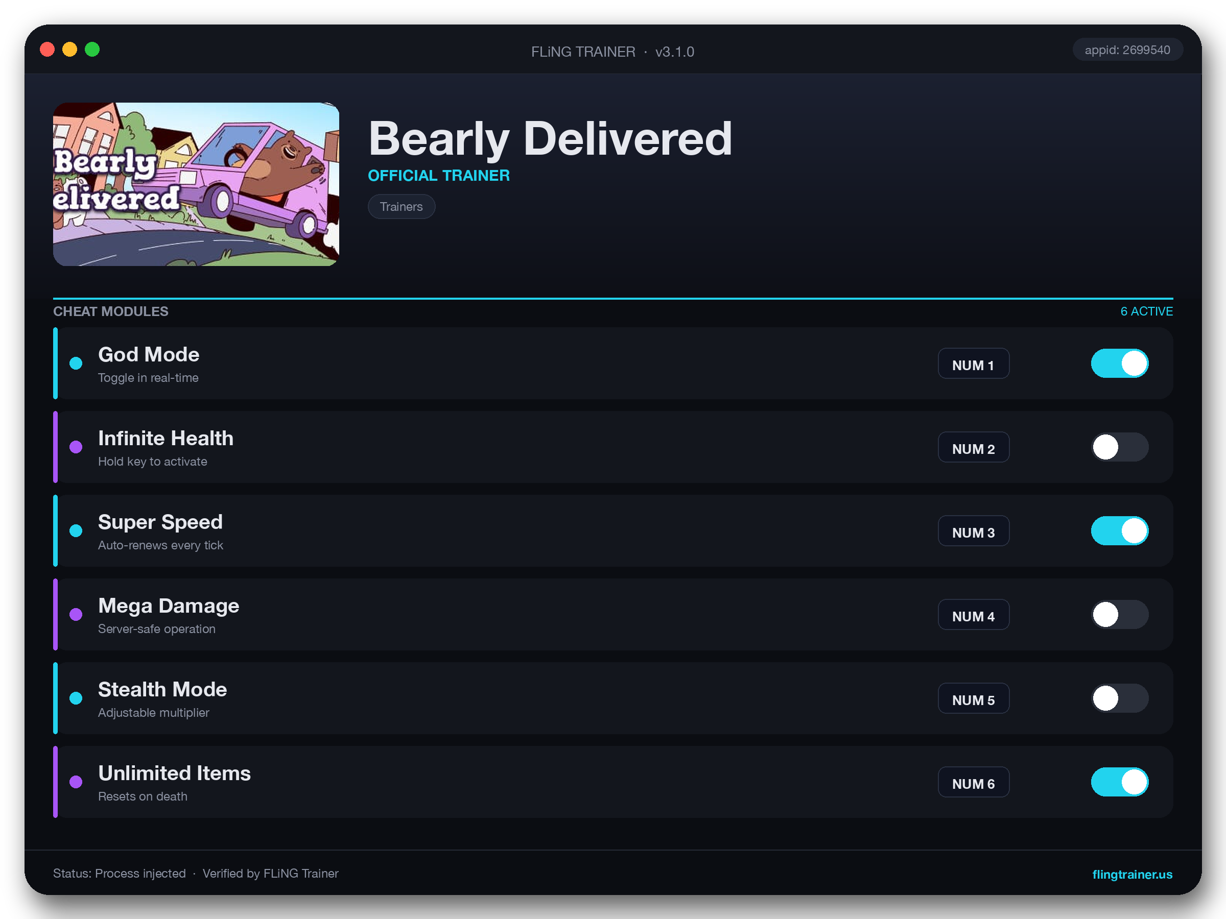Bearly Delivered Trainer interface