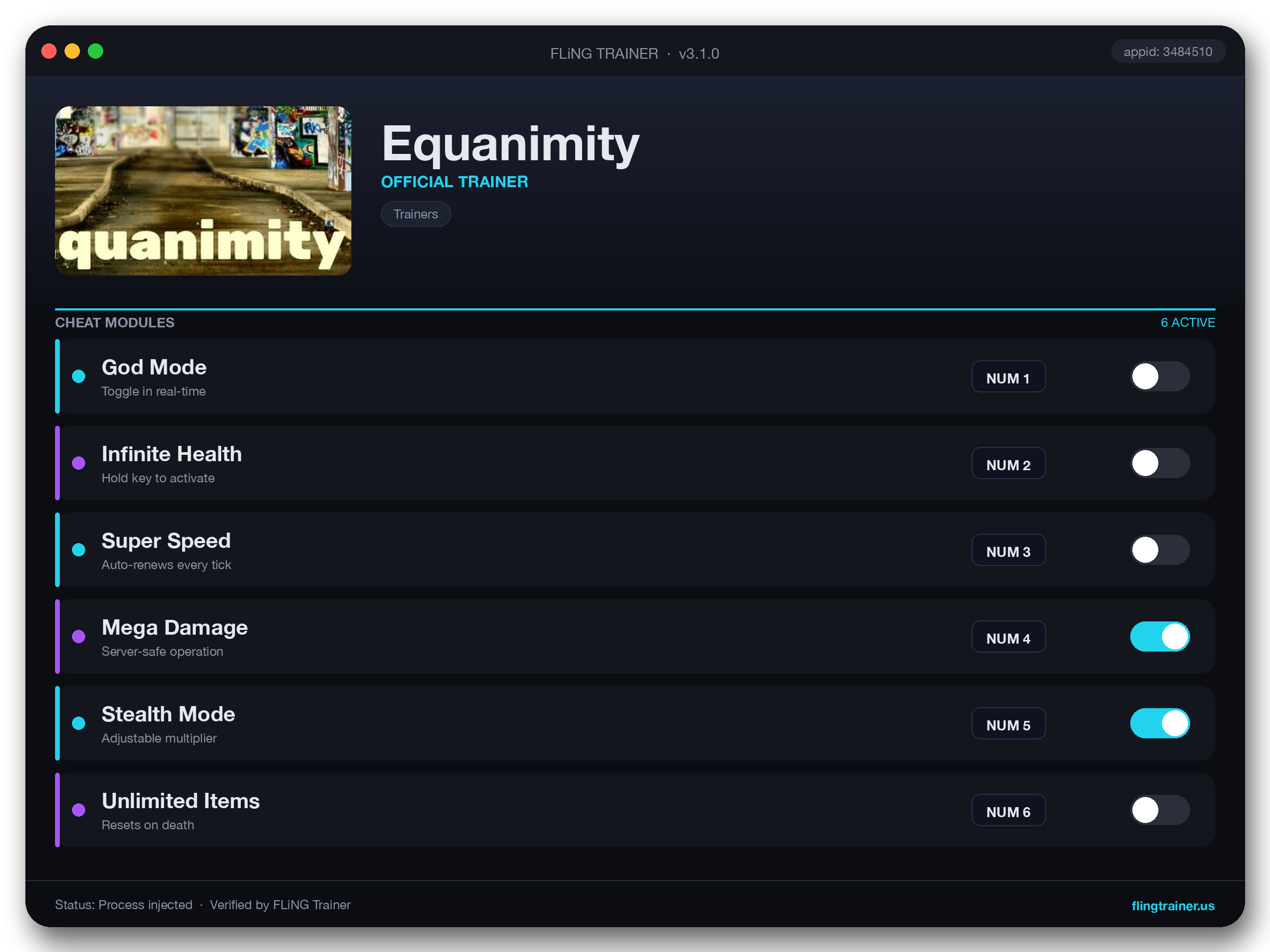Equanimity Trainer interface