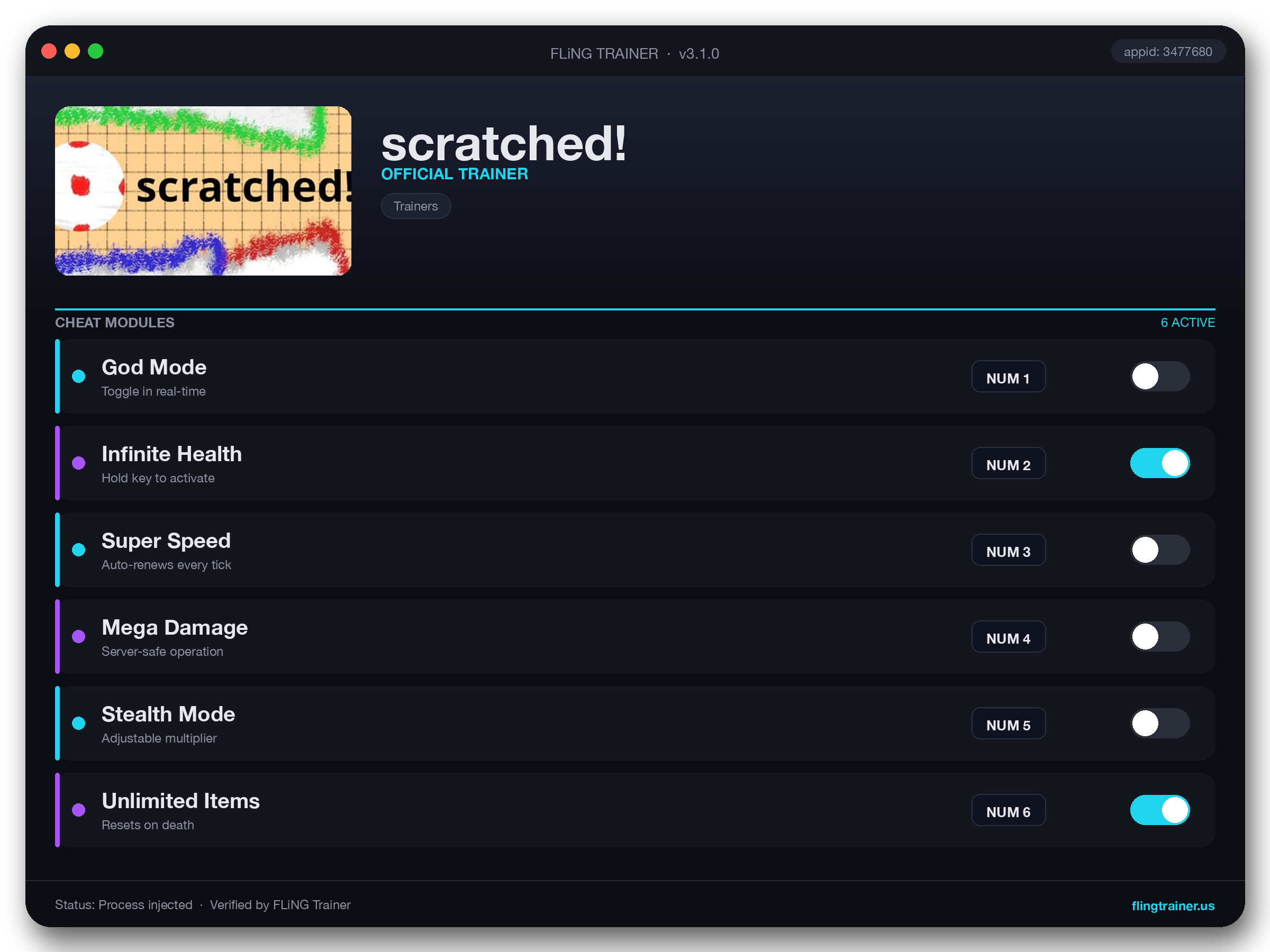 scratched! Trainer interface