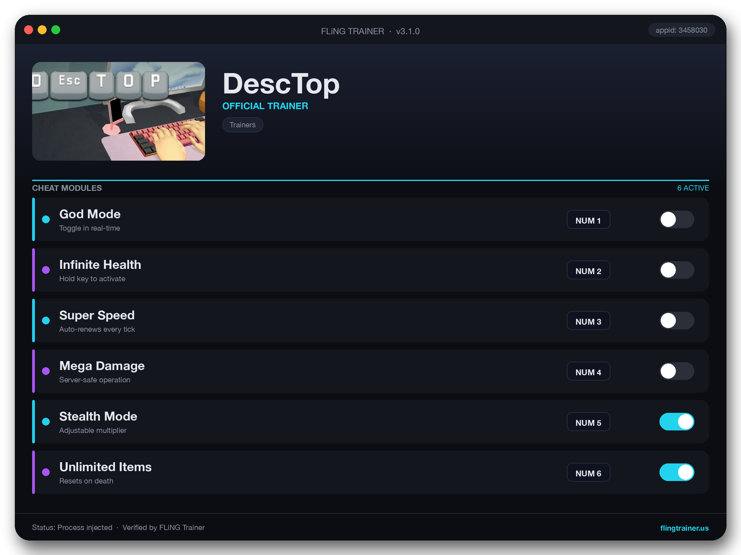 DescTop Trainer interface