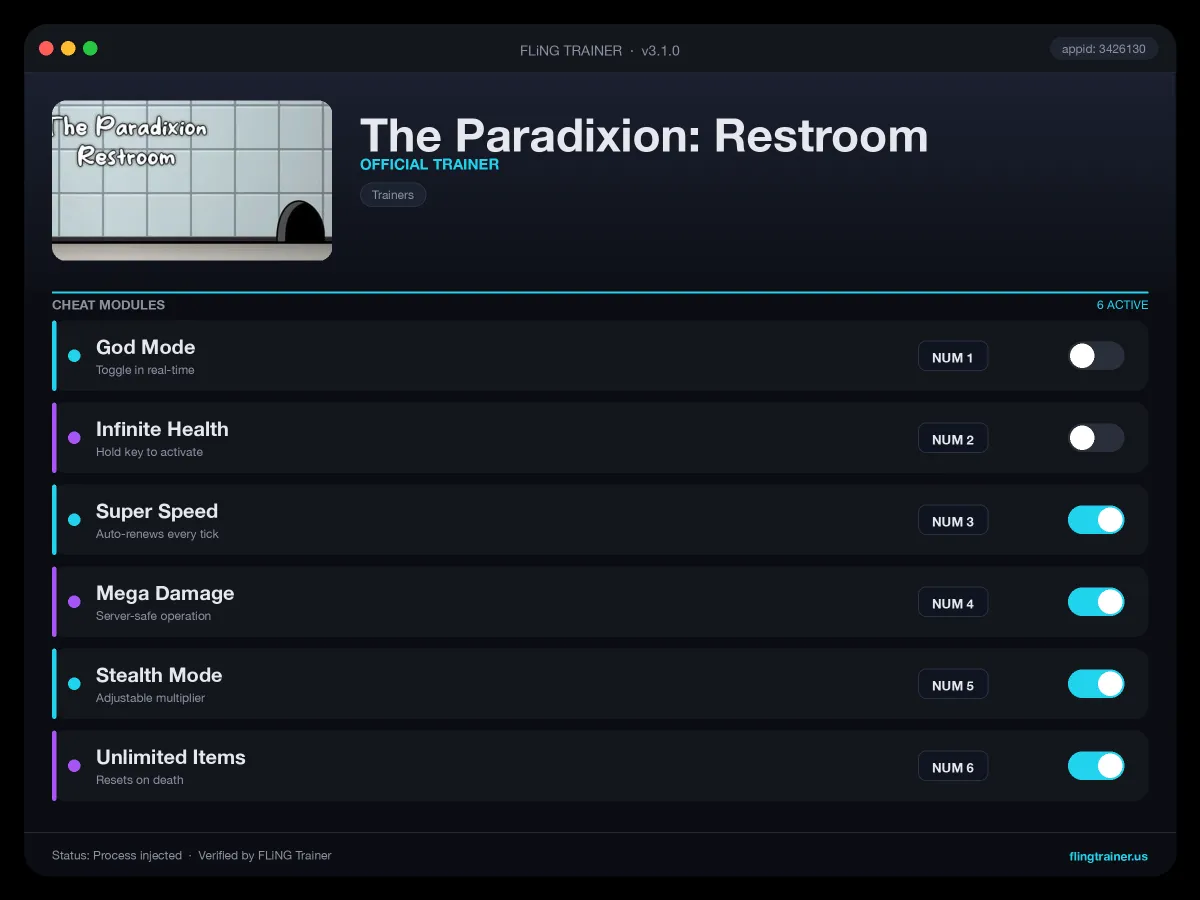 The Paradixion: Restroom Trainer interface