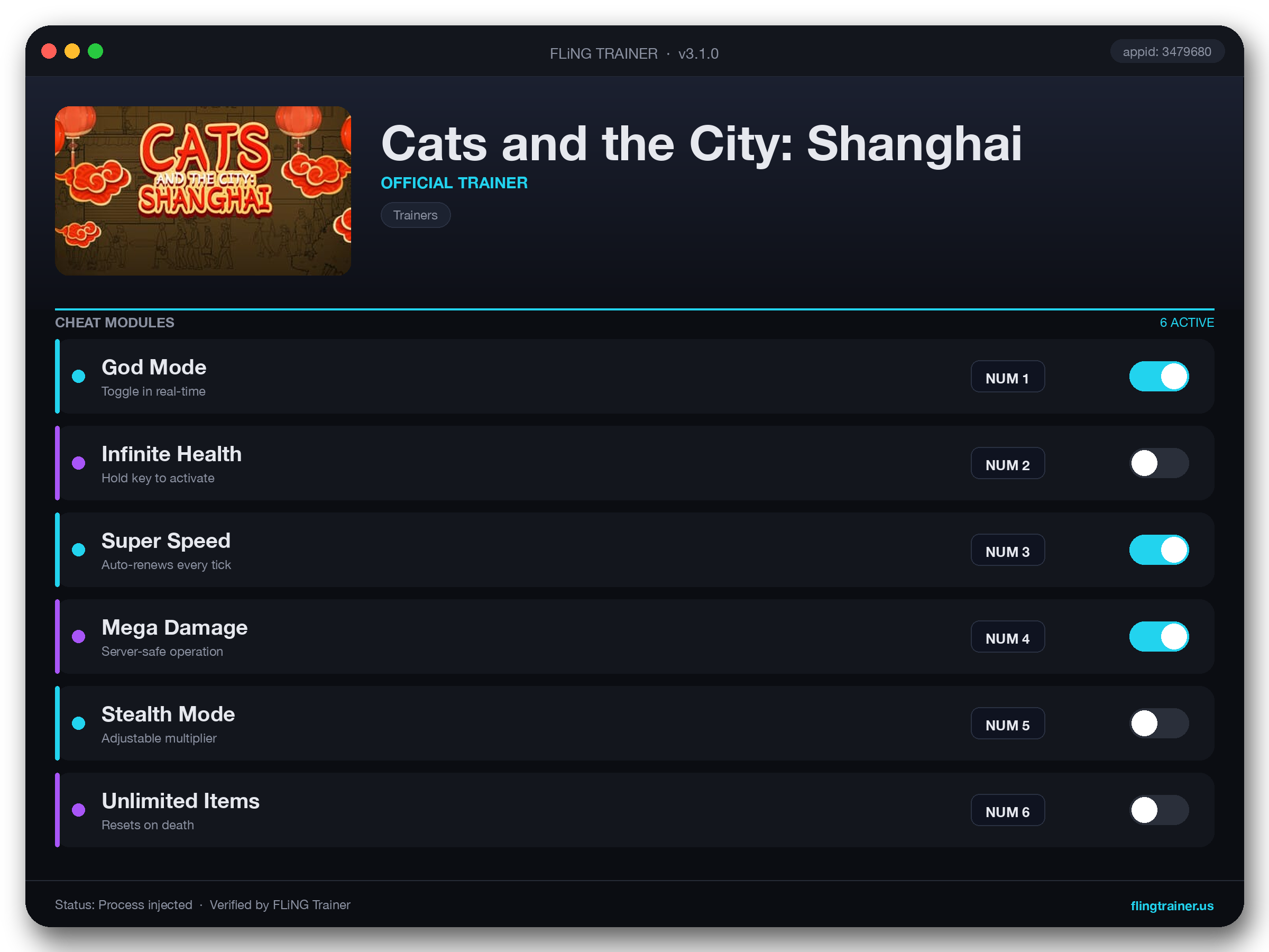 Cats and the City: Shanghai Trainer interface