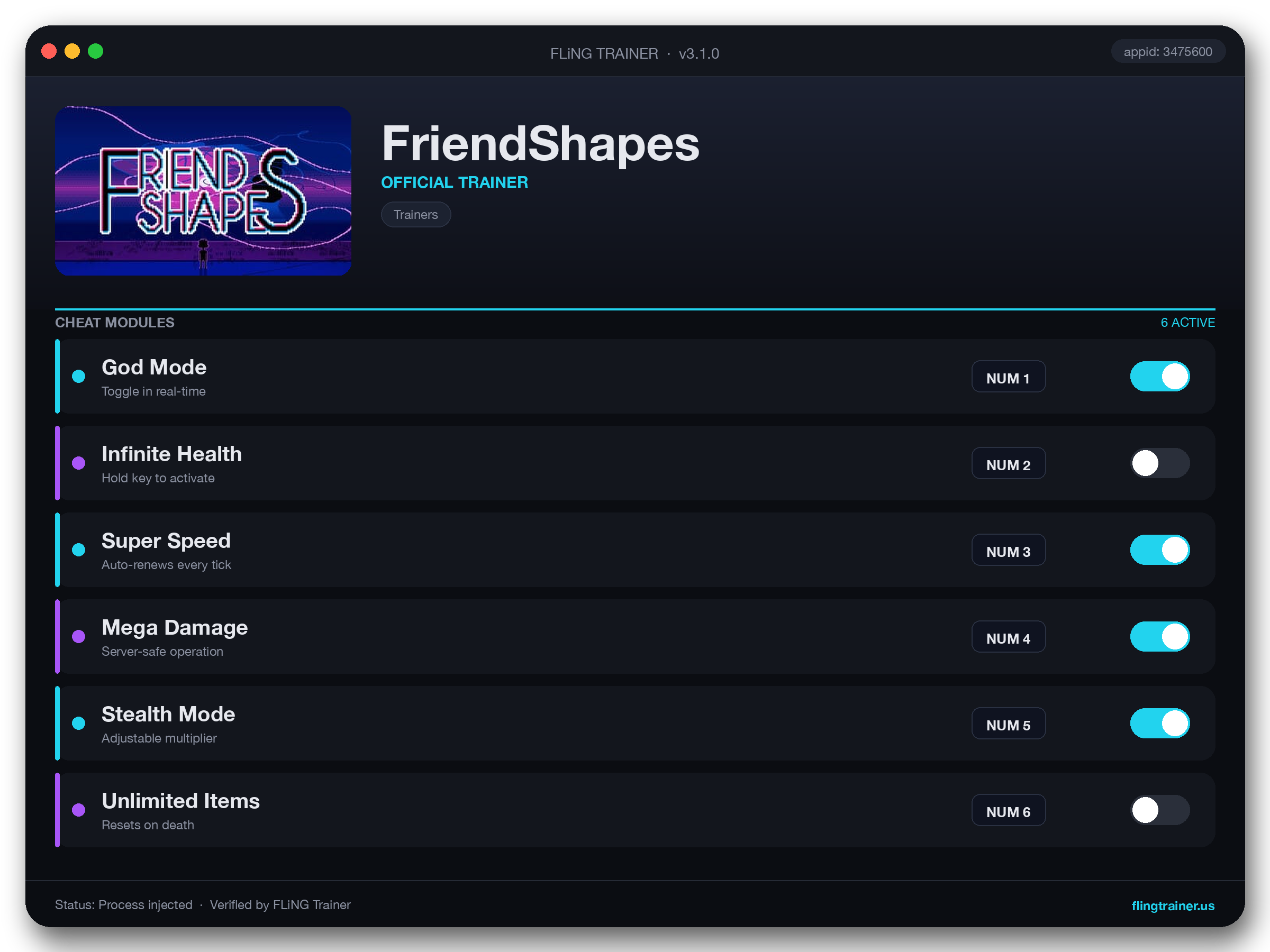 FriendShapes Trainer interface