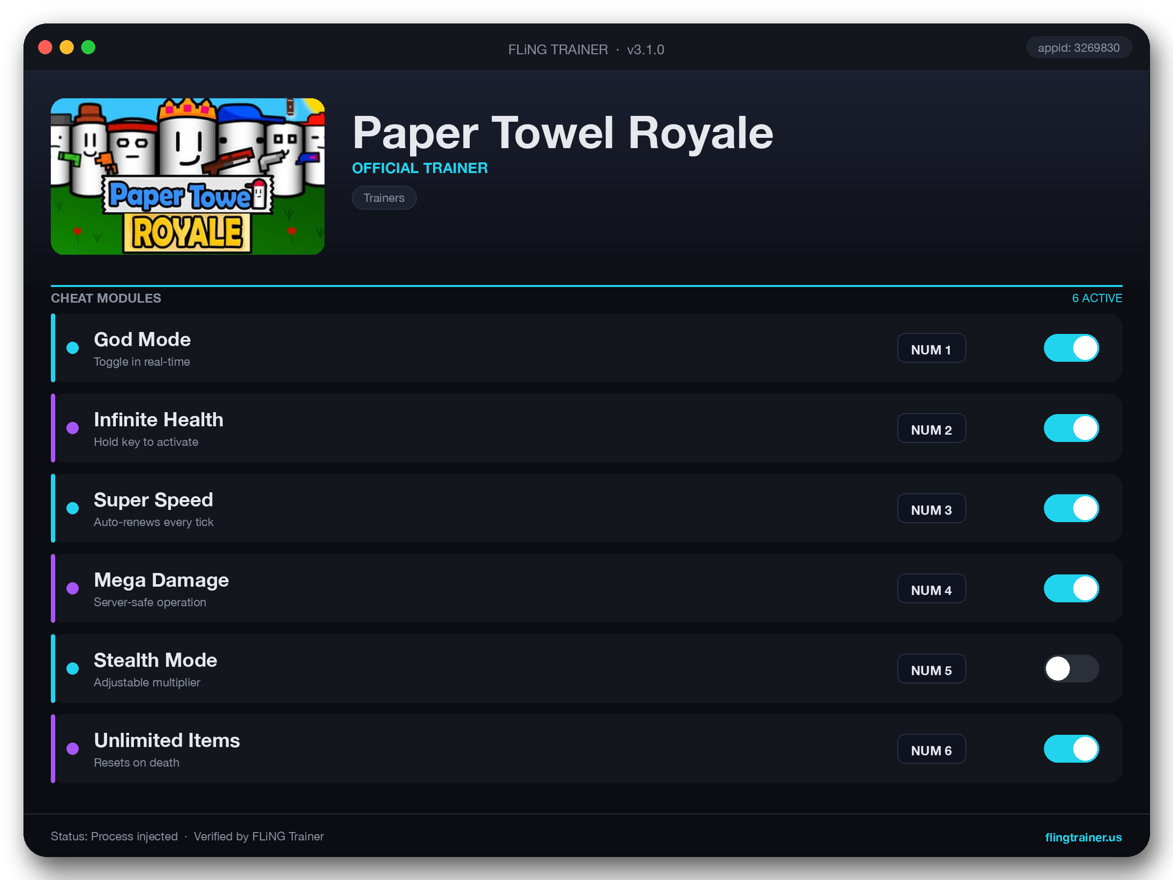 Paper Towel Royale Trainer interface