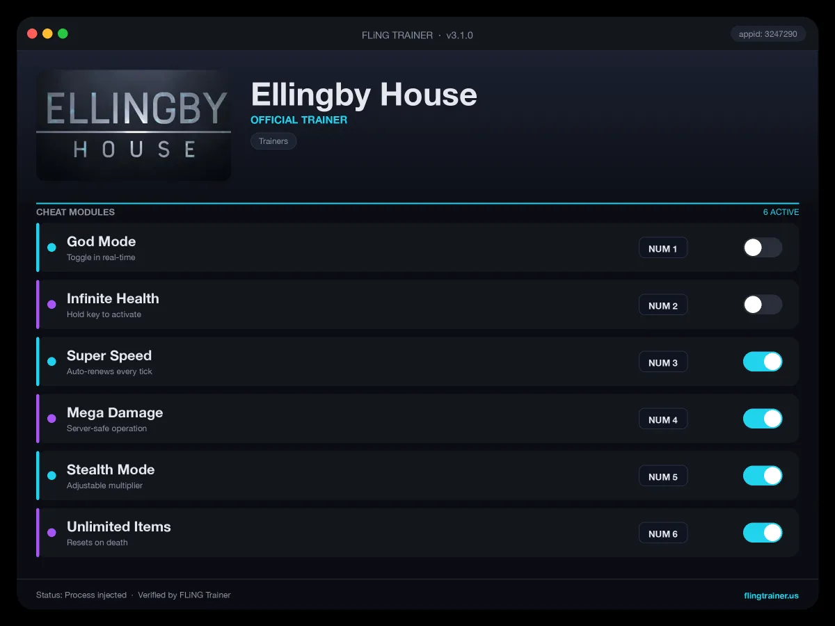 Ellingby House Trainer interface